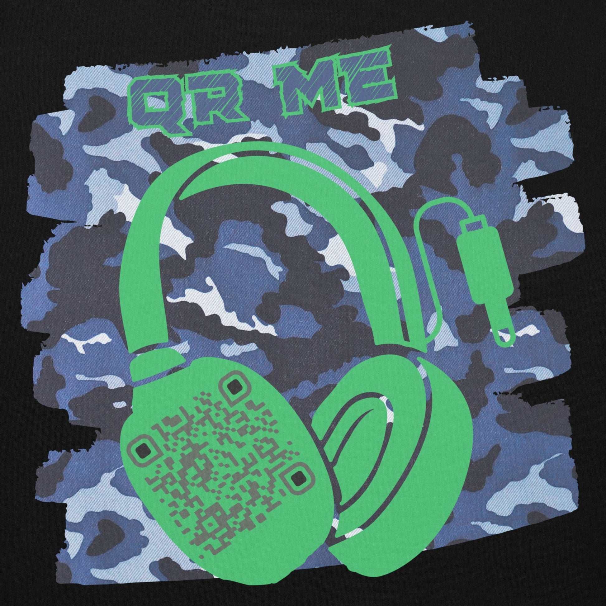Personalized QR Code Blue Camo Hoodie β Blend In, Share Out