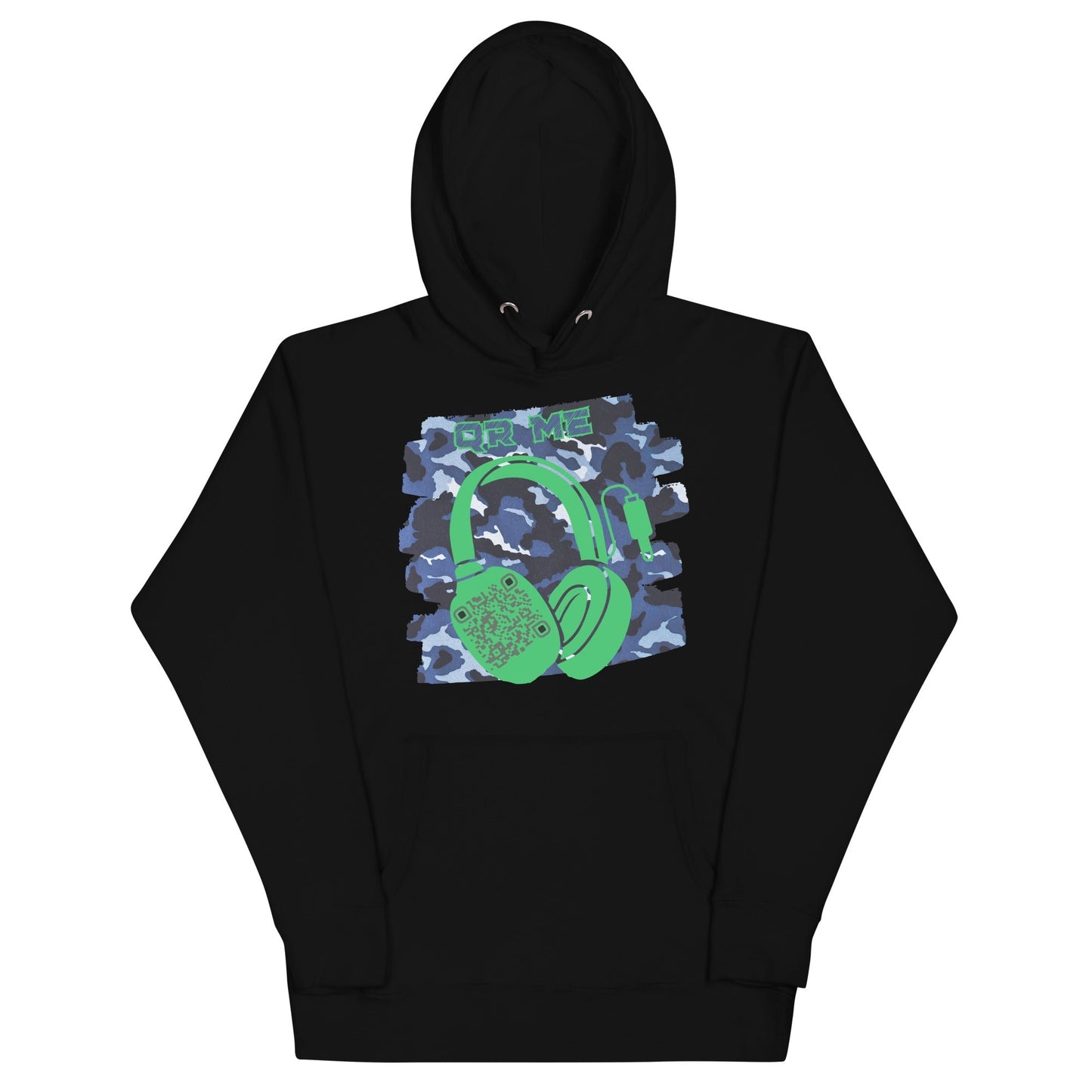 Personalized QR Code Blue Camo Hoodie β Blend In, Share Out