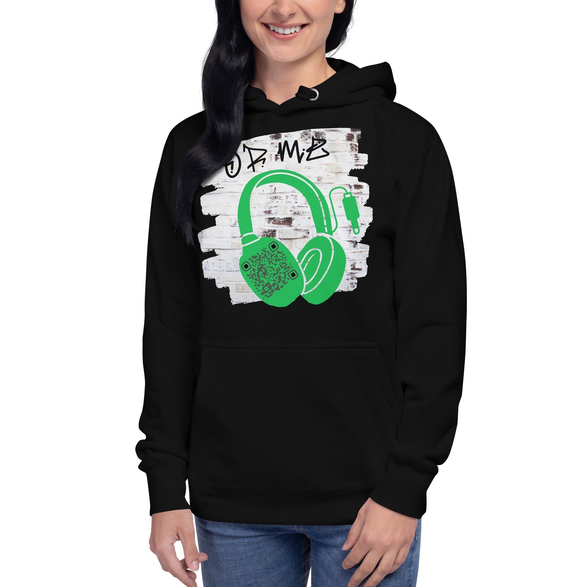 Personalized QR Code Graffiti Wall Hoodie β Share Your Music