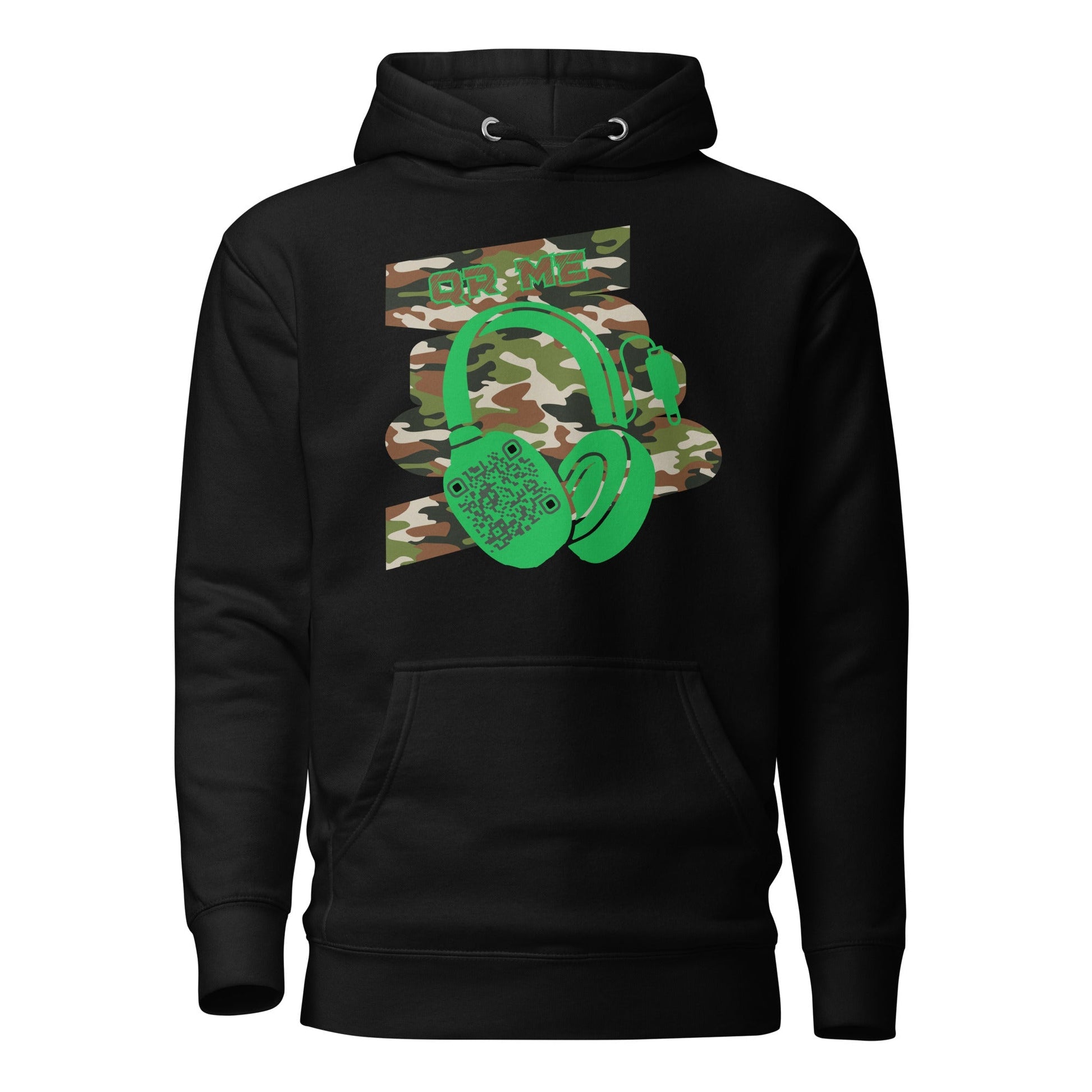 Personalized QR Code Green Camo Hoodie β Blend In, Stand Out