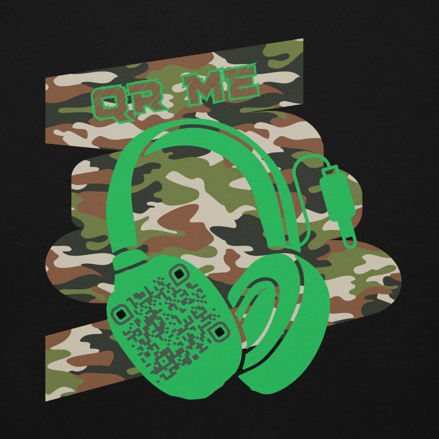 Personalized QR Code Green Camo Hoodie β Blend In, Stand Out