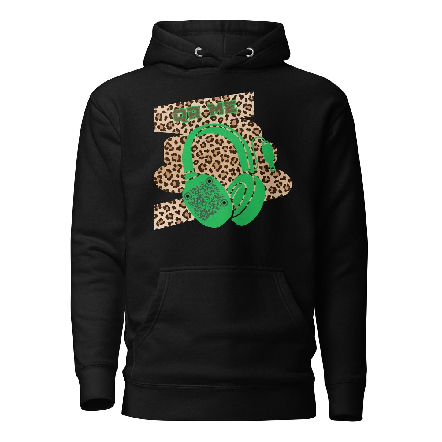 Custom QR Code Leopard Print Hoodie β Wild Style, Shared Tunes