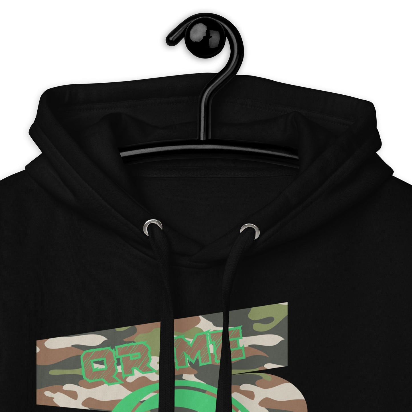 Personalized QR Code Green Camo Hoodie β Blend In, Stand Out