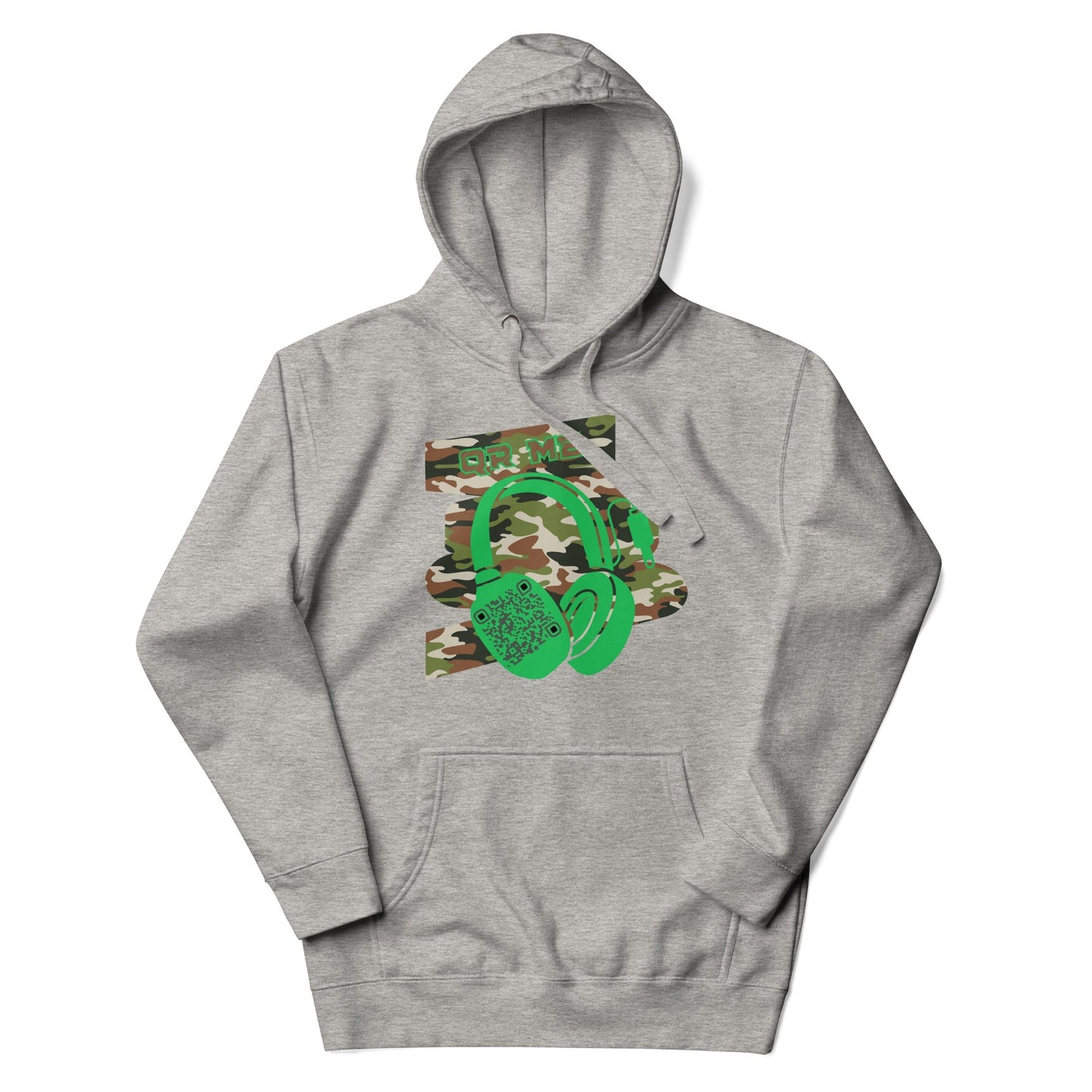 Personalized QR Code Green Camo Hoodie β Blend In, Stand Out
