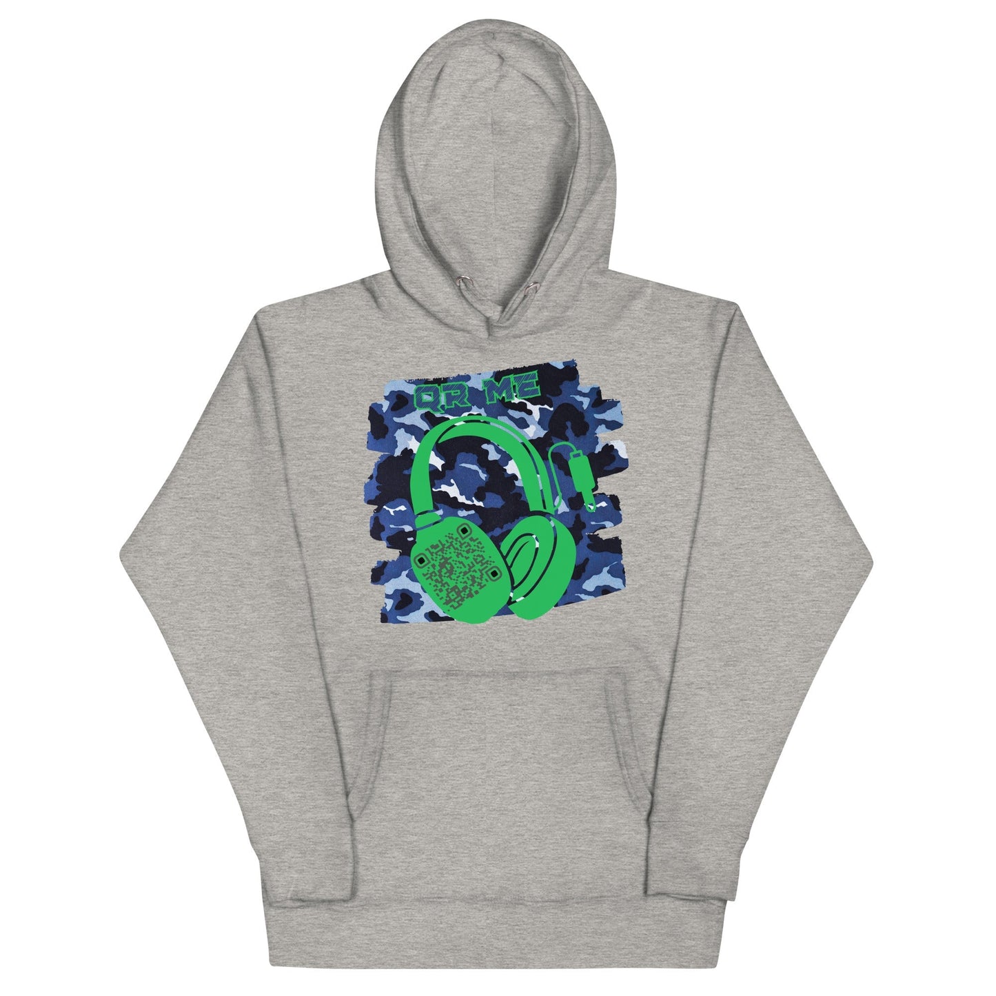 Personalized QR Code Blue Camo Hoodie β Blend In, Share Out