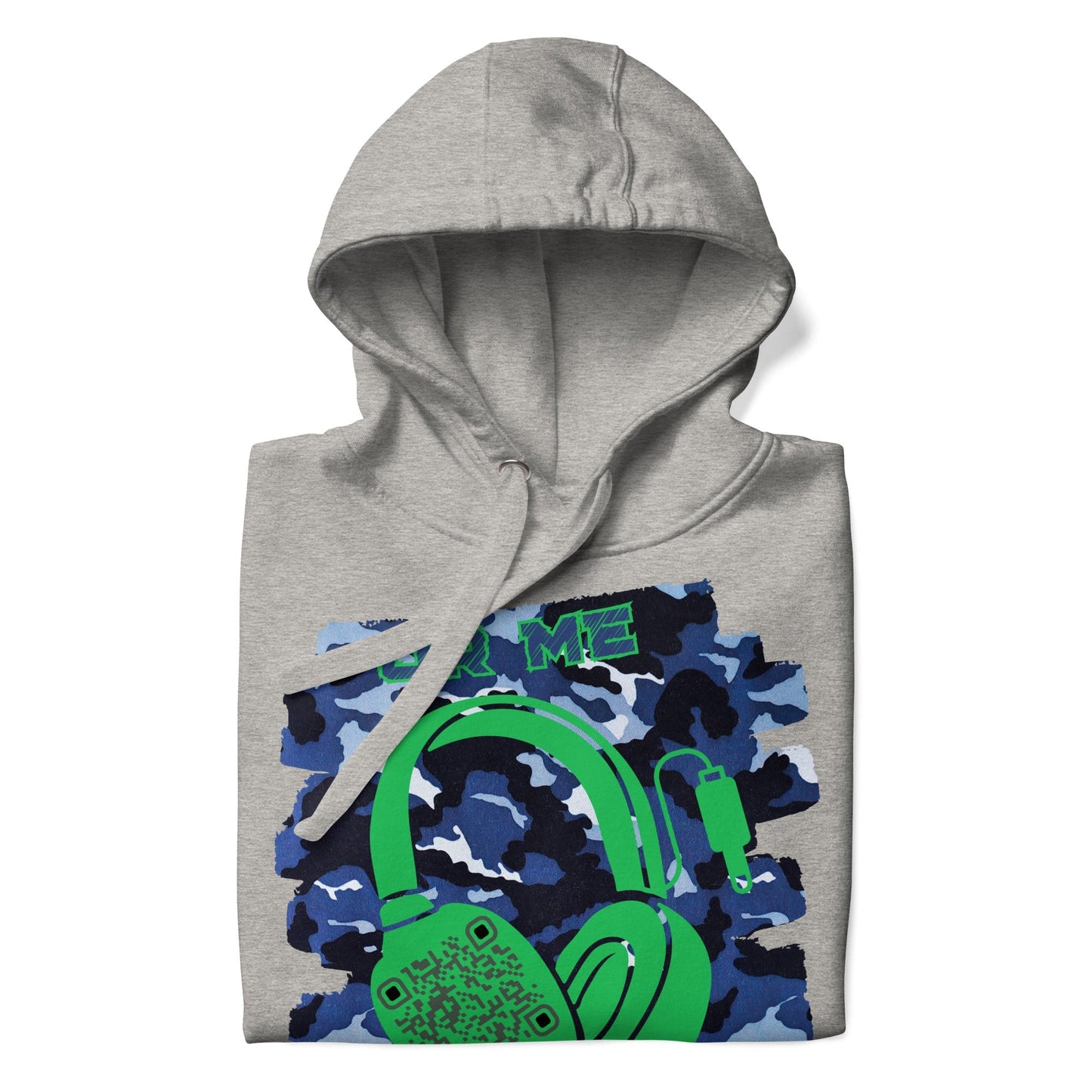 Personalized QR Code Blue Camo Hoodie β Blend In, Share Out