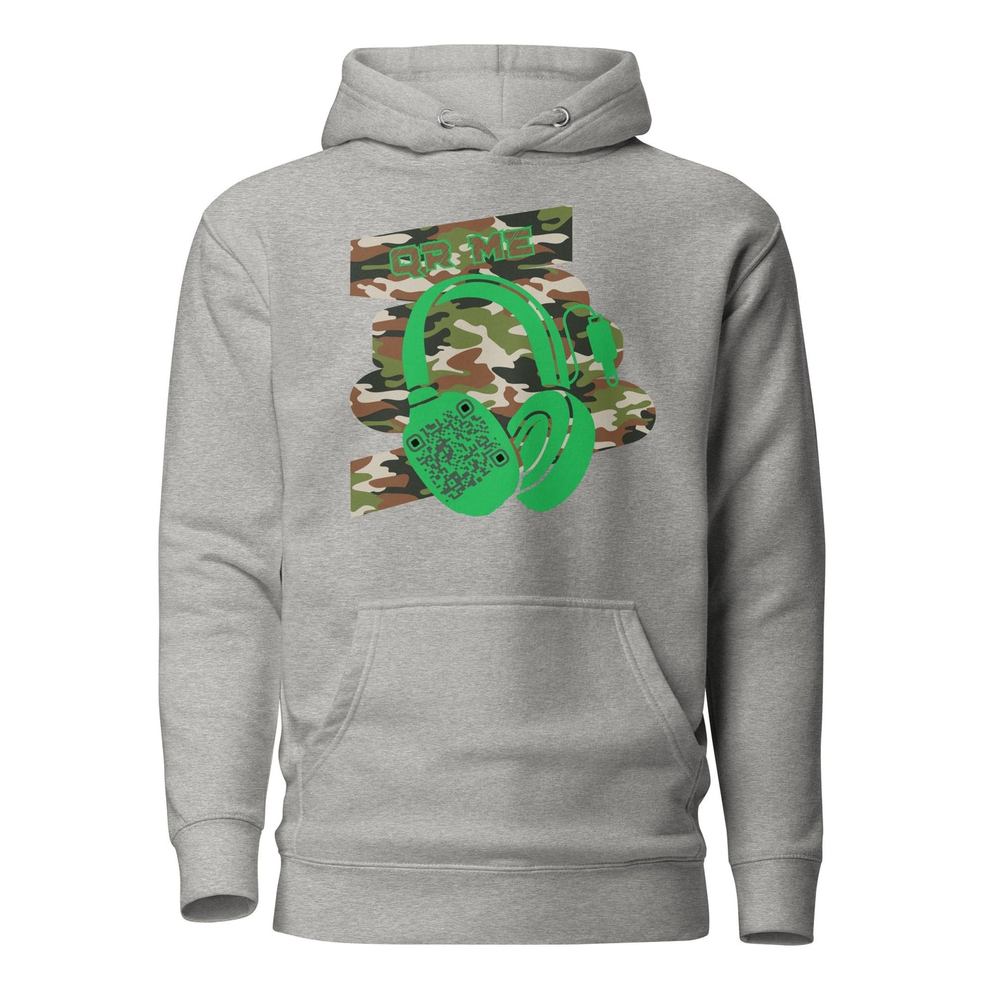 Personalized QR Code Green Camo Hoodie β Blend In, Stand Out