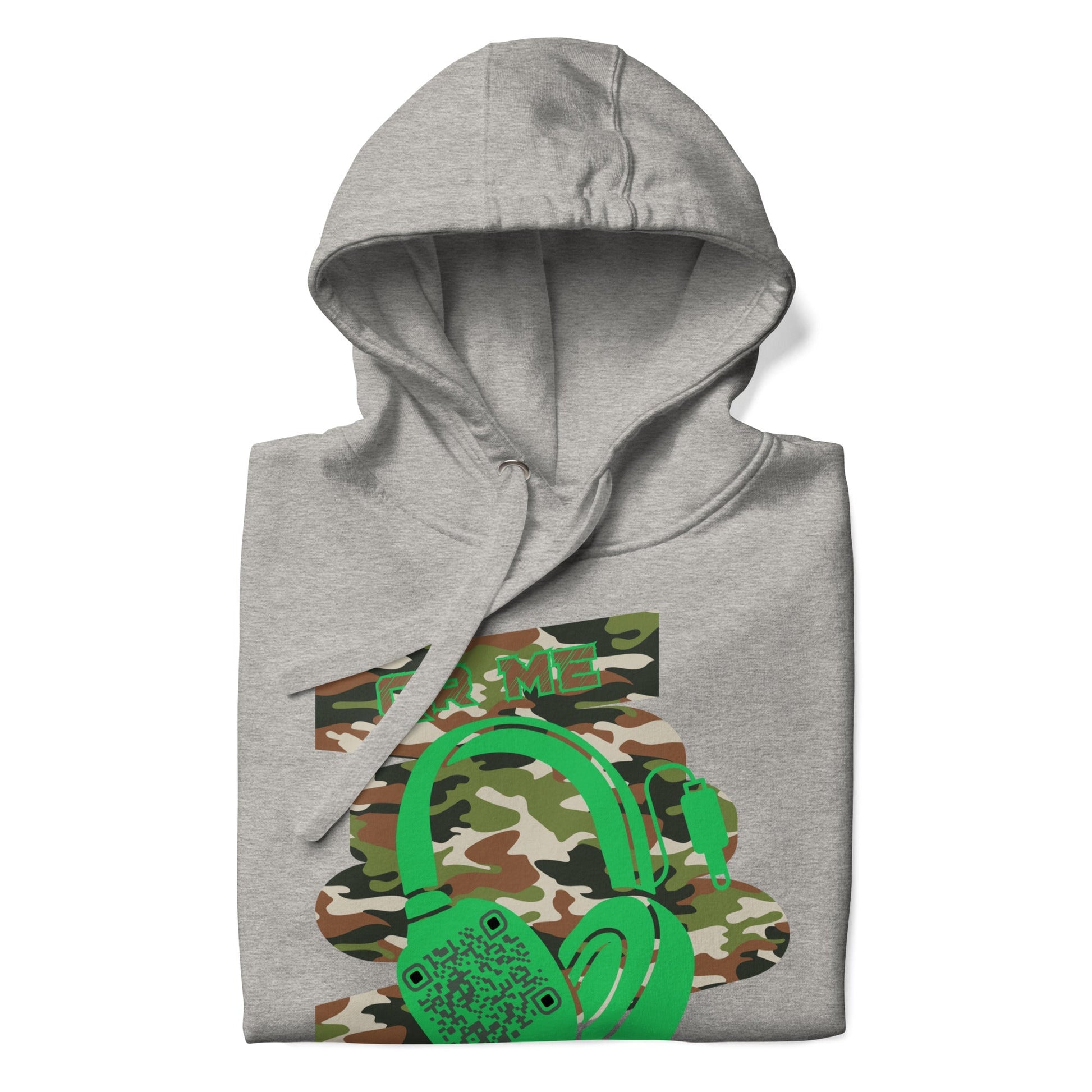 Personalized QR Code Green Camo Hoodie β Blend In, Stand Out