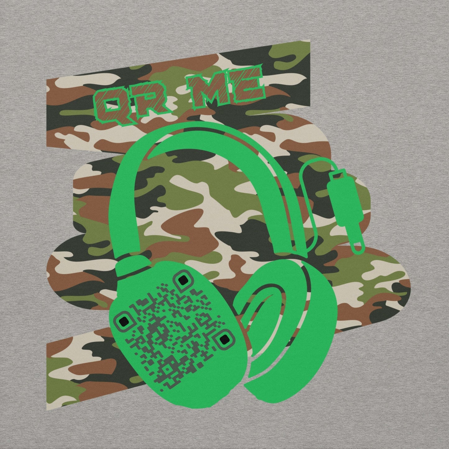 Personalized QR Code Green Camo Hoodie β Blend In, Stand Out
