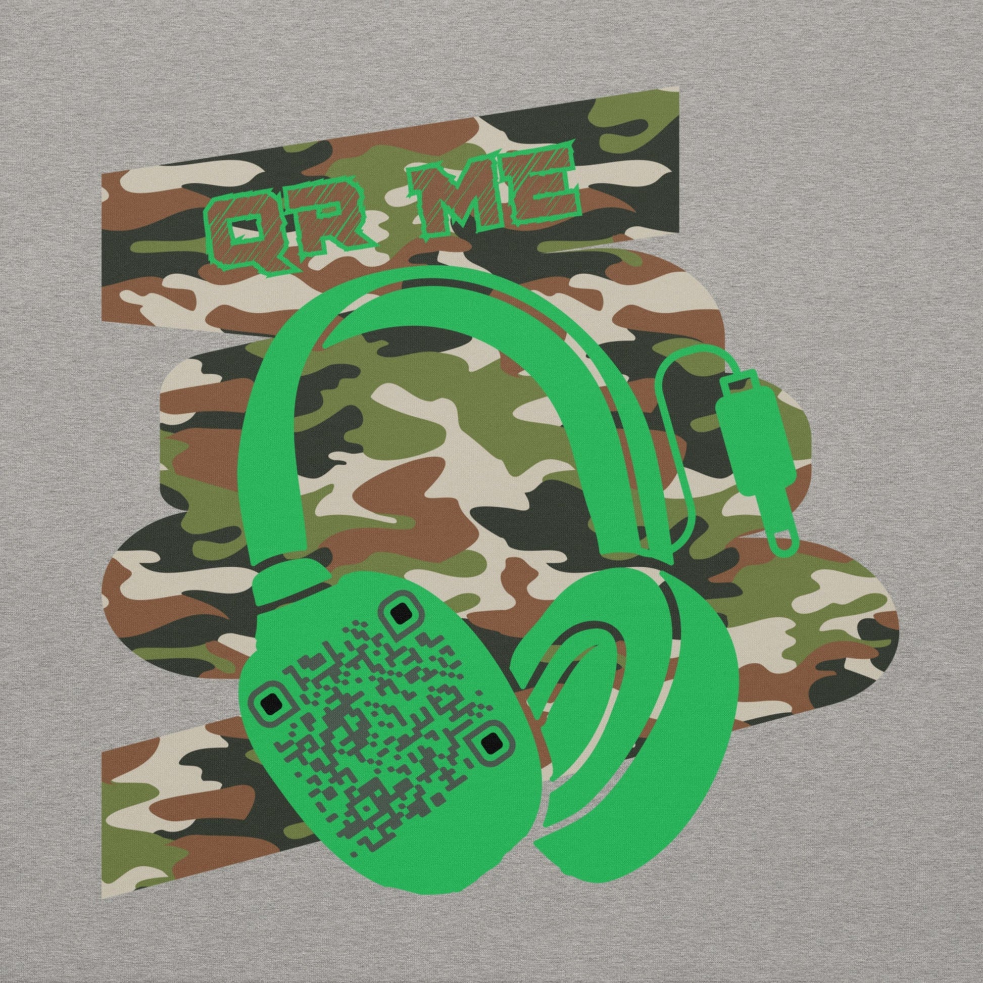 Personalized QR Code Green Camo Hoodie β Blend In, Stand Out