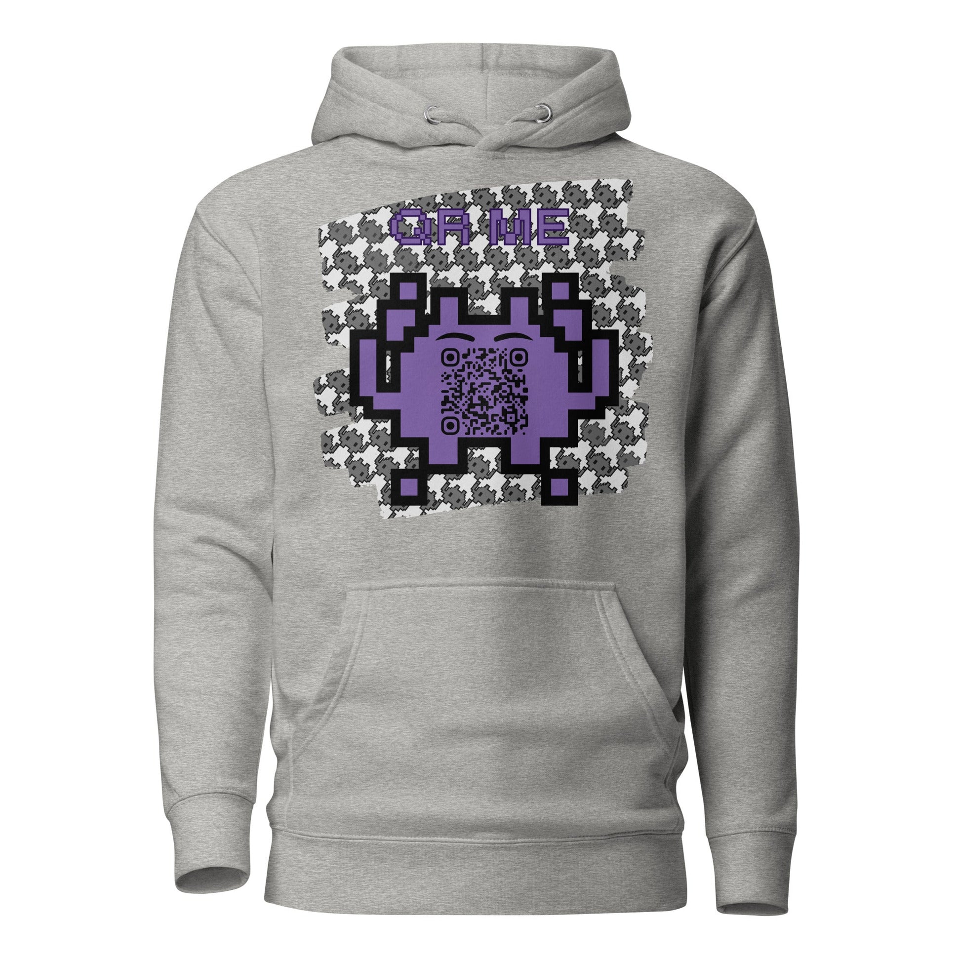Monochrome Alien Emoji QR Code Hoodie β Share Your Stats