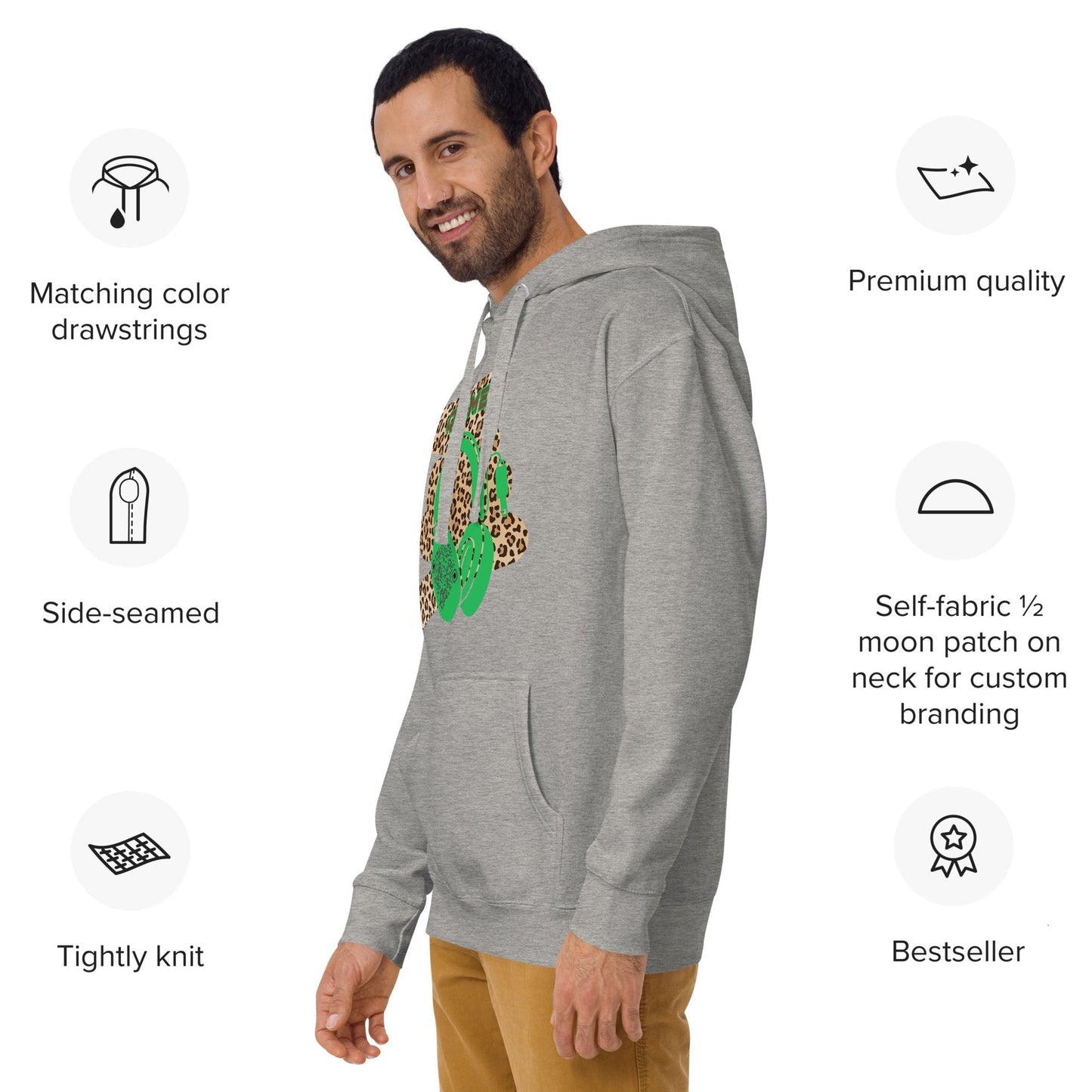 Custom QR Code Leopard Print Hoodie β Wild Style, Shared Tunes