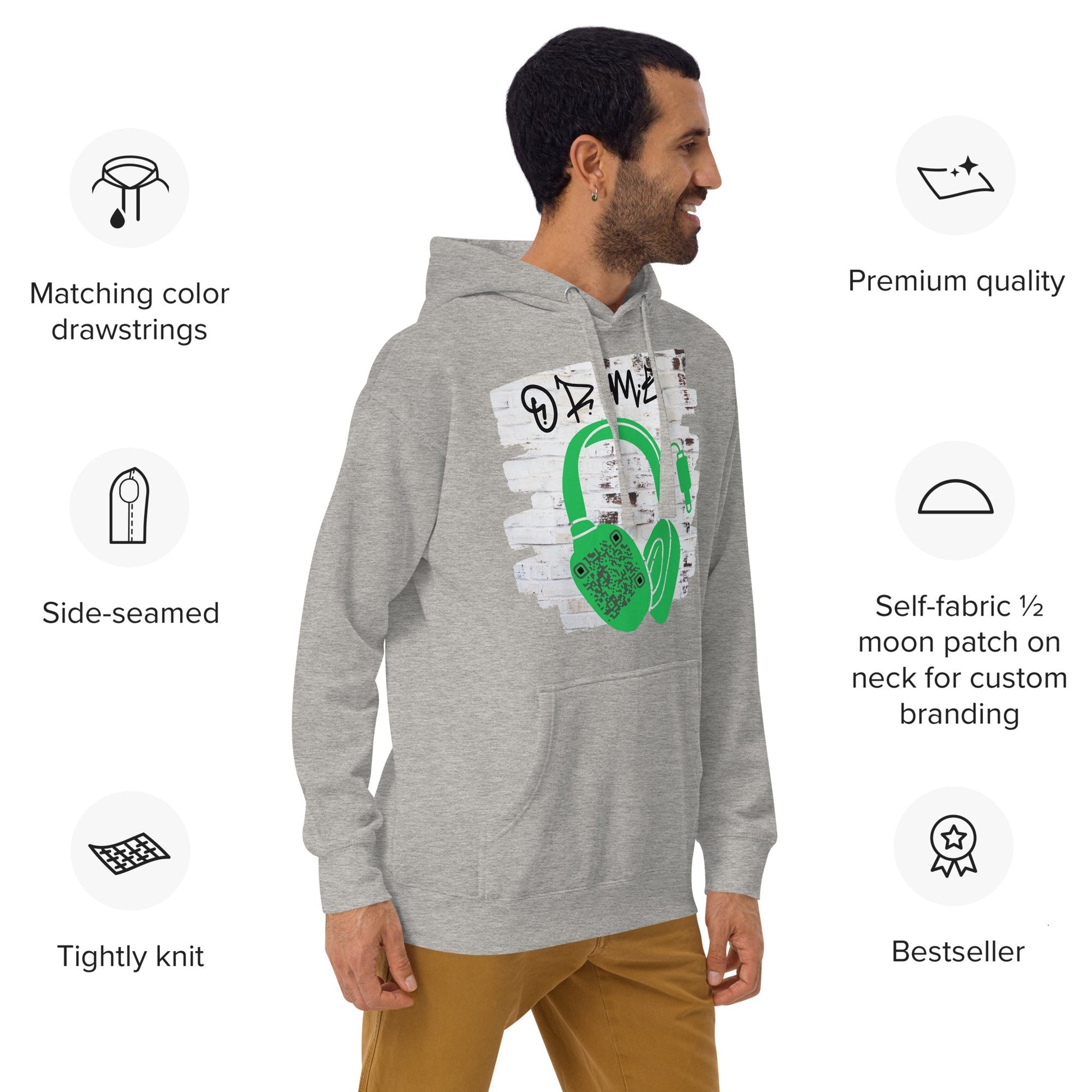 Personalized QR Code Graffiti Wall Hoodie β Share Your Music