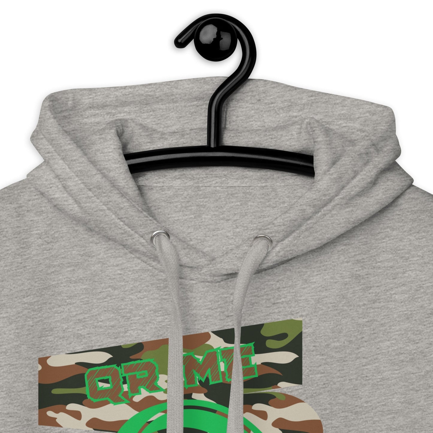 Personalized QR Code Green Camo Hoodie β Blend In, Stand Out