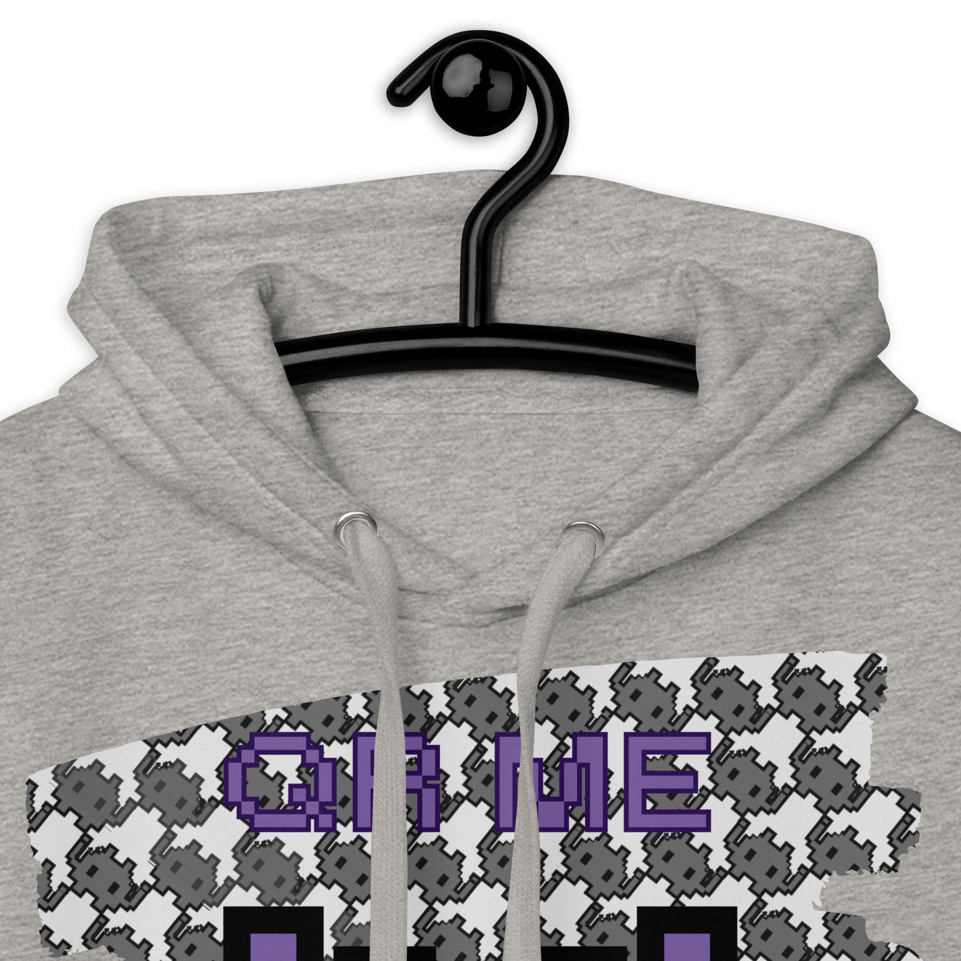 Monochrome Alien Emoji QR Code Hoodie β Share Your Stats