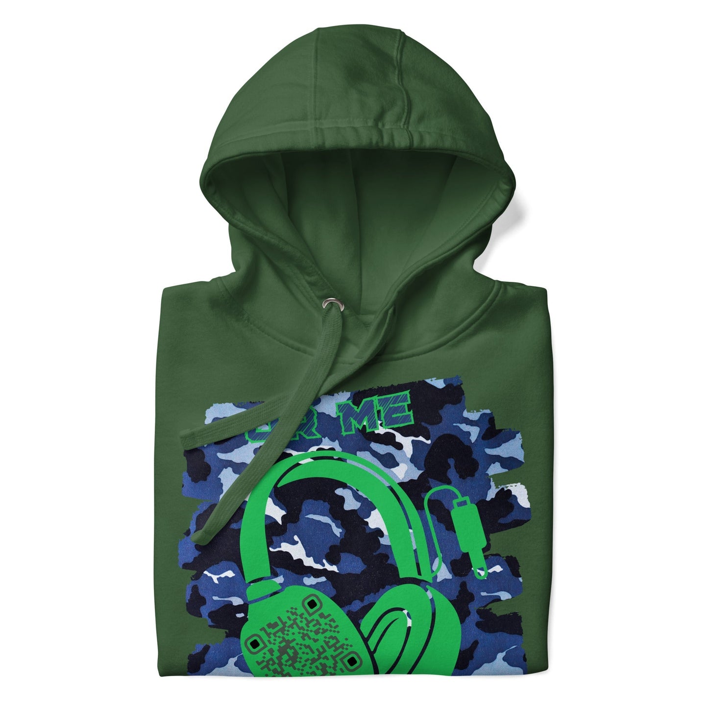 Personalized QR Code Blue Camo Hoodie β Blend In, Share Out
