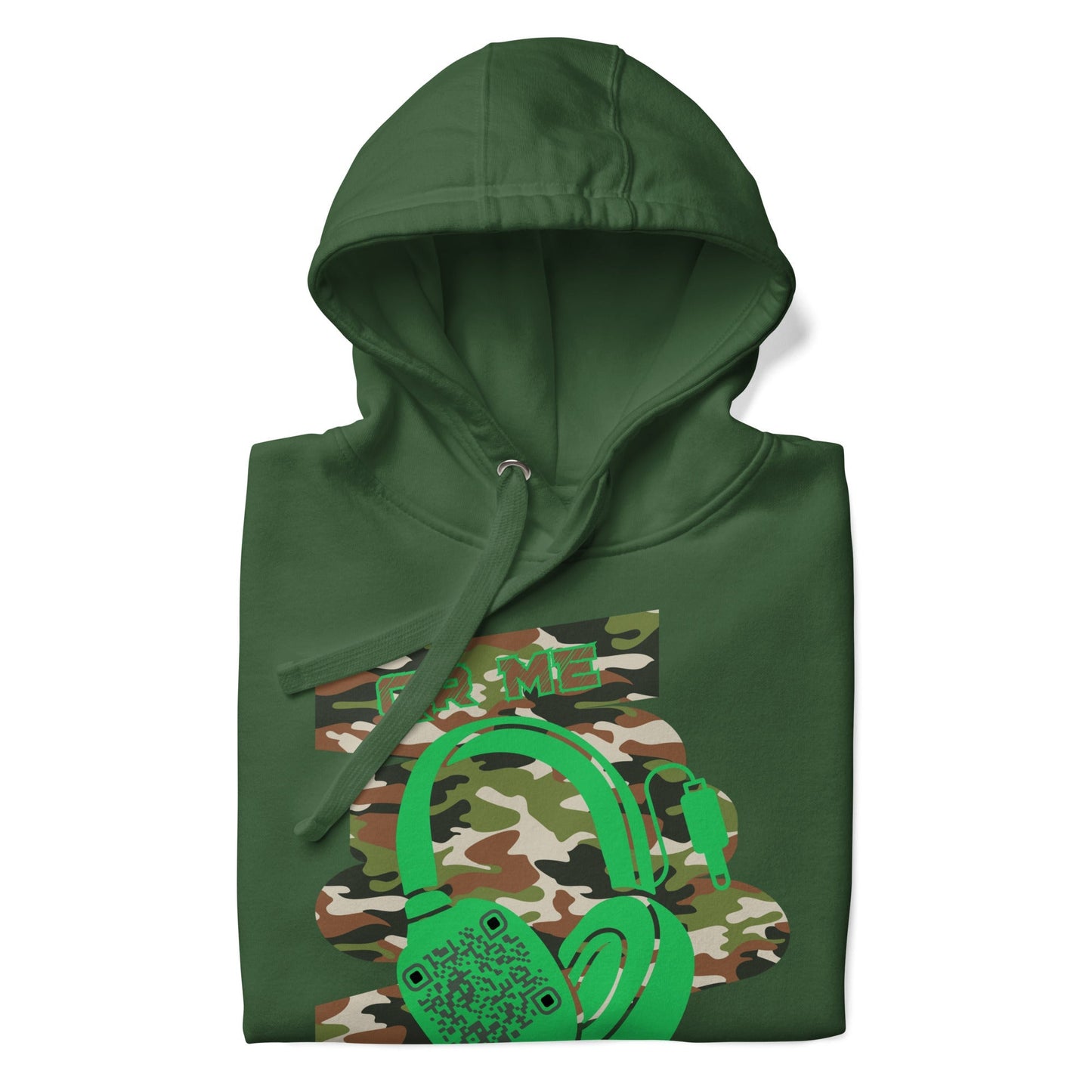 Personalized QR Code Green Camo Hoodie β Blend In, Stand Out