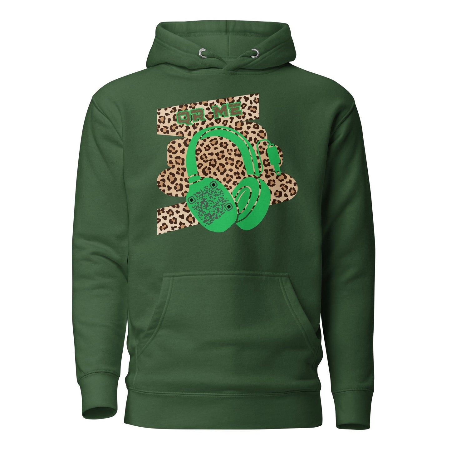 Custom QR Code Leopard Print Hoodie β Wild Style, Shared Tunes