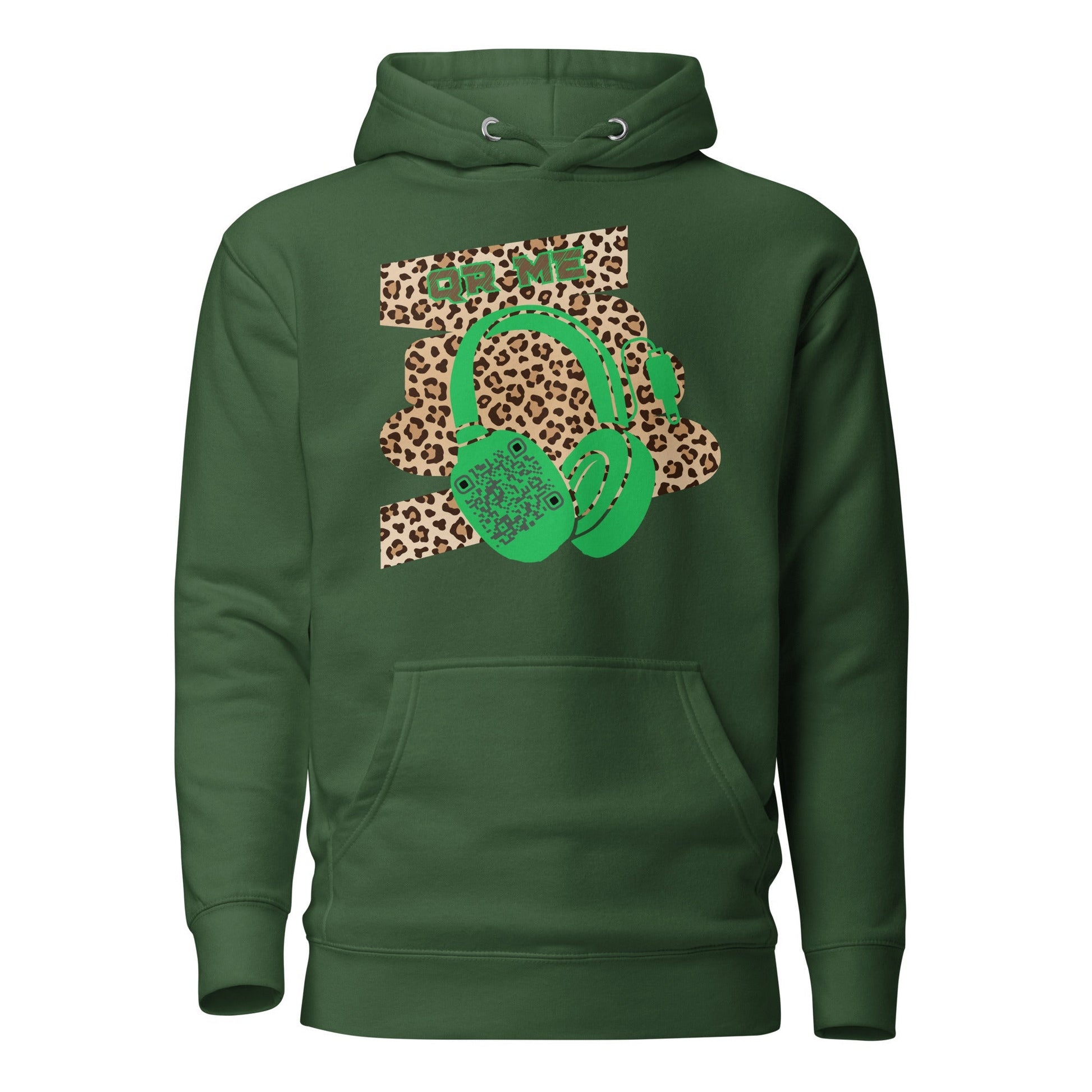 Custom QR Code Leopard Print Hoodie β Wild Style, Shared Tunes