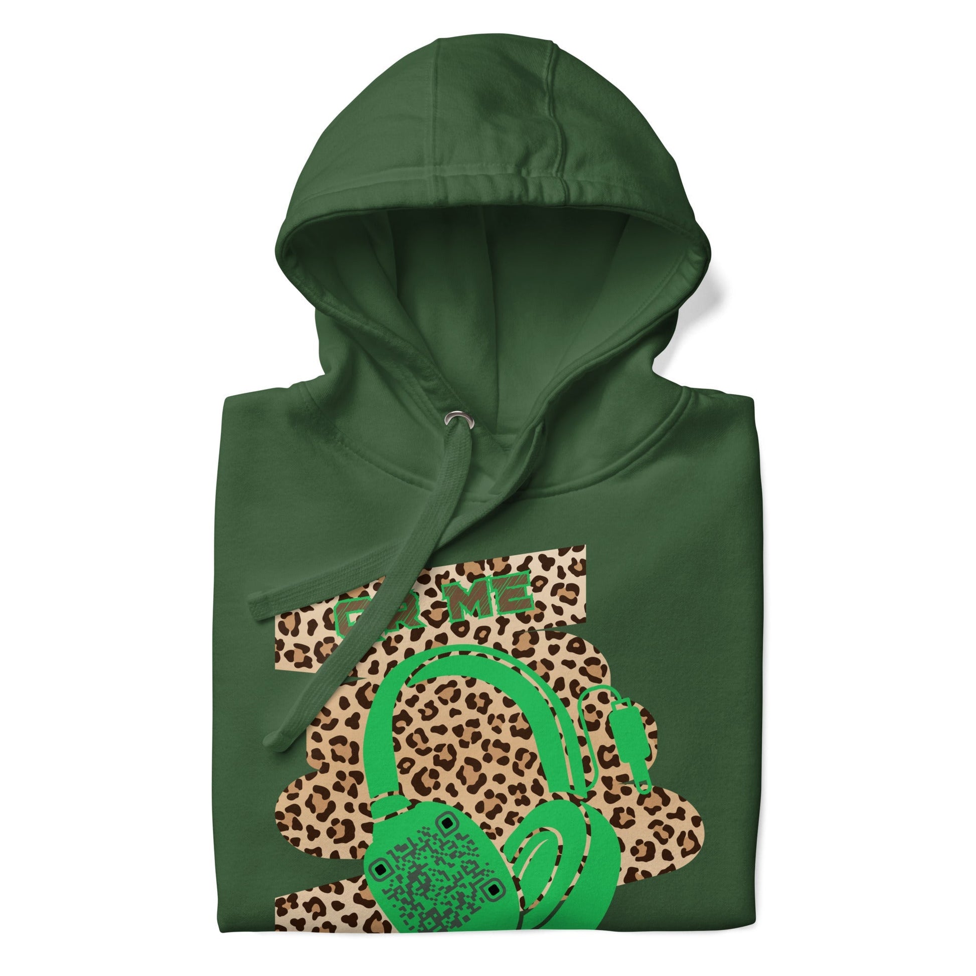 Custom QR Code Leopard Print Hoodie β Wild Style, Shared Tunes