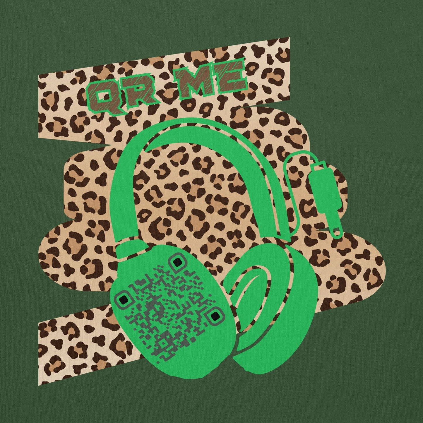 Custom QR Code Leopard Print Hoodie β Wild Style, Shared Tunes