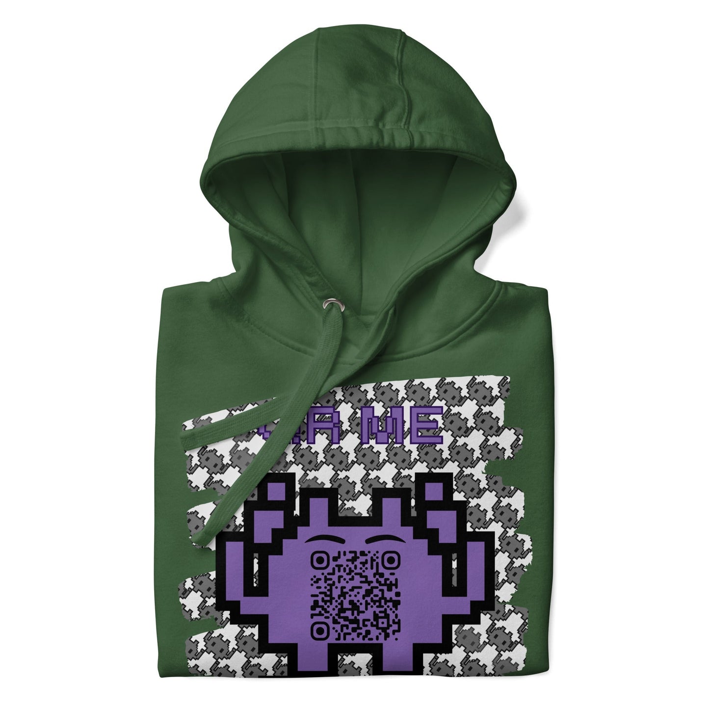 Monochrome Alien Emoji QR Code Hoodie β Share Your Stats