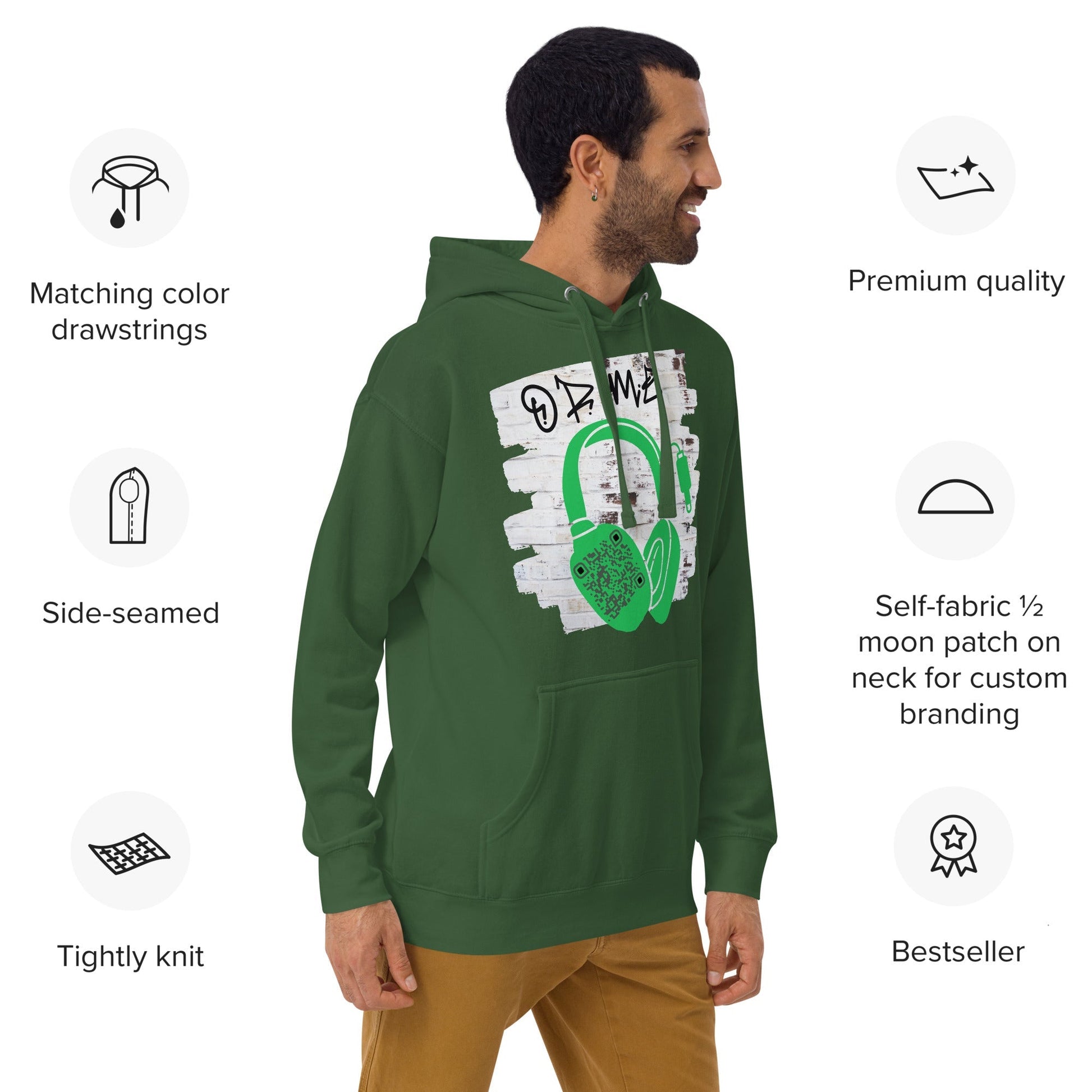 Personalized QR Code Graffiti Wall Hoodie β Share Your Music
