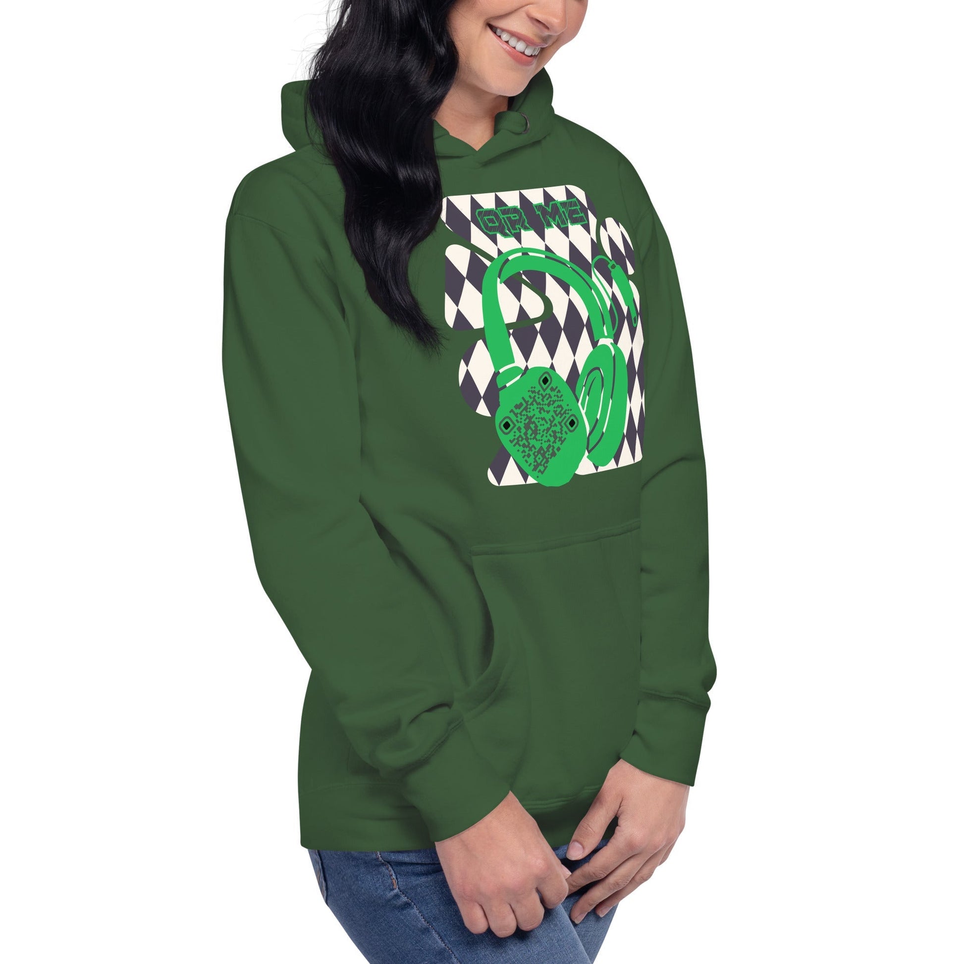 Personalized QR Code Harlequin Hoodie – Share Your Music