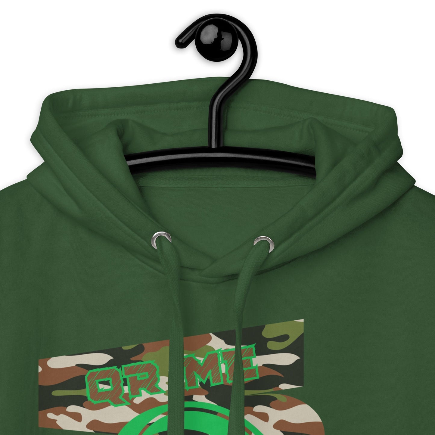Personalized QR Code Green Camo Hoodie β Blend In, Stand Out