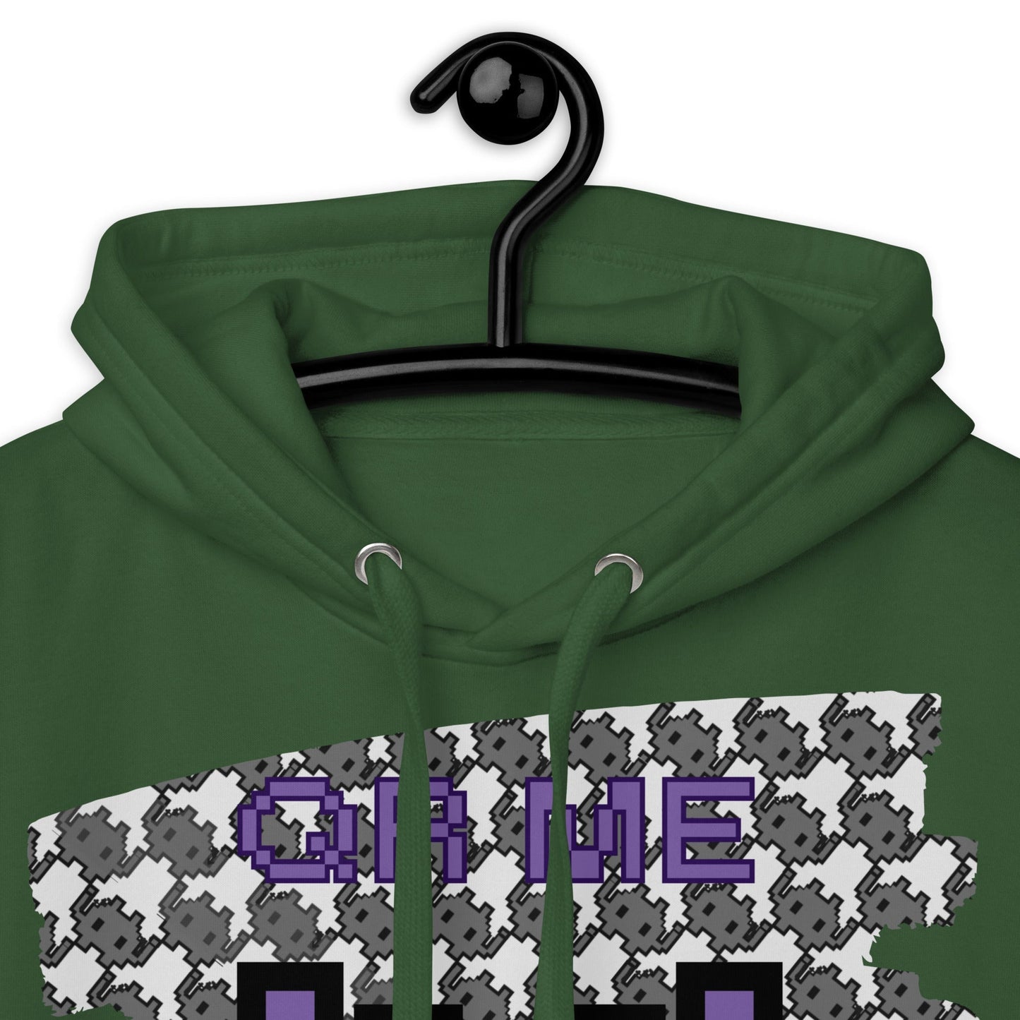 Monochrome Alien Emoji QR Code Hoodie β Share Your Stats