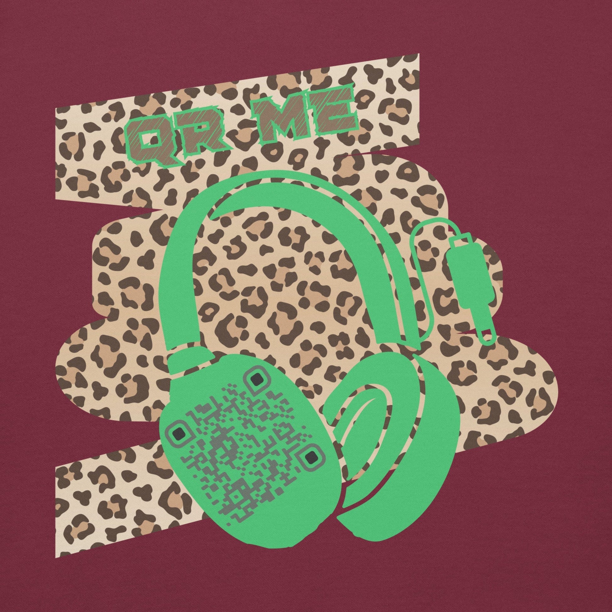Custom QR Code Leopard Print Hoodie β Wild Style, Shared Tunes
