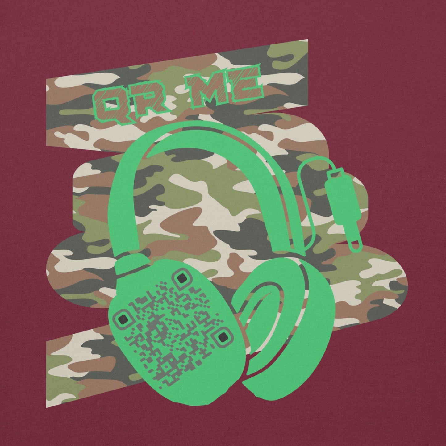Personalized QR Code Green Camo Hoodie β Blend In, Stand Out