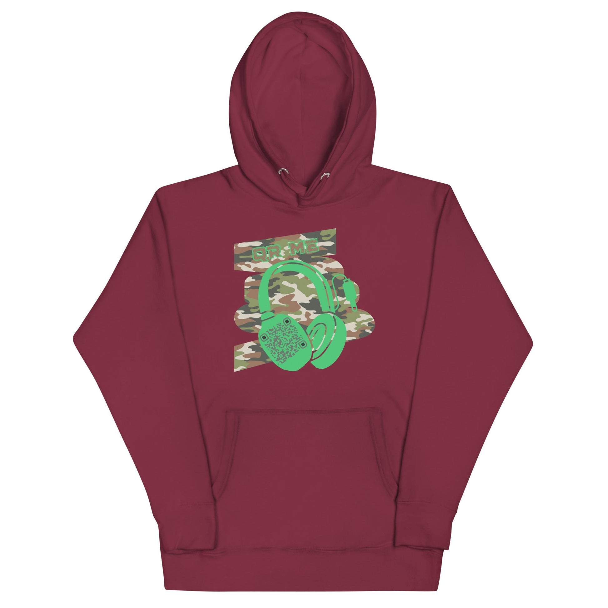 Personalized QR Code Green Camo Hoodie β Blend In, Stand Out