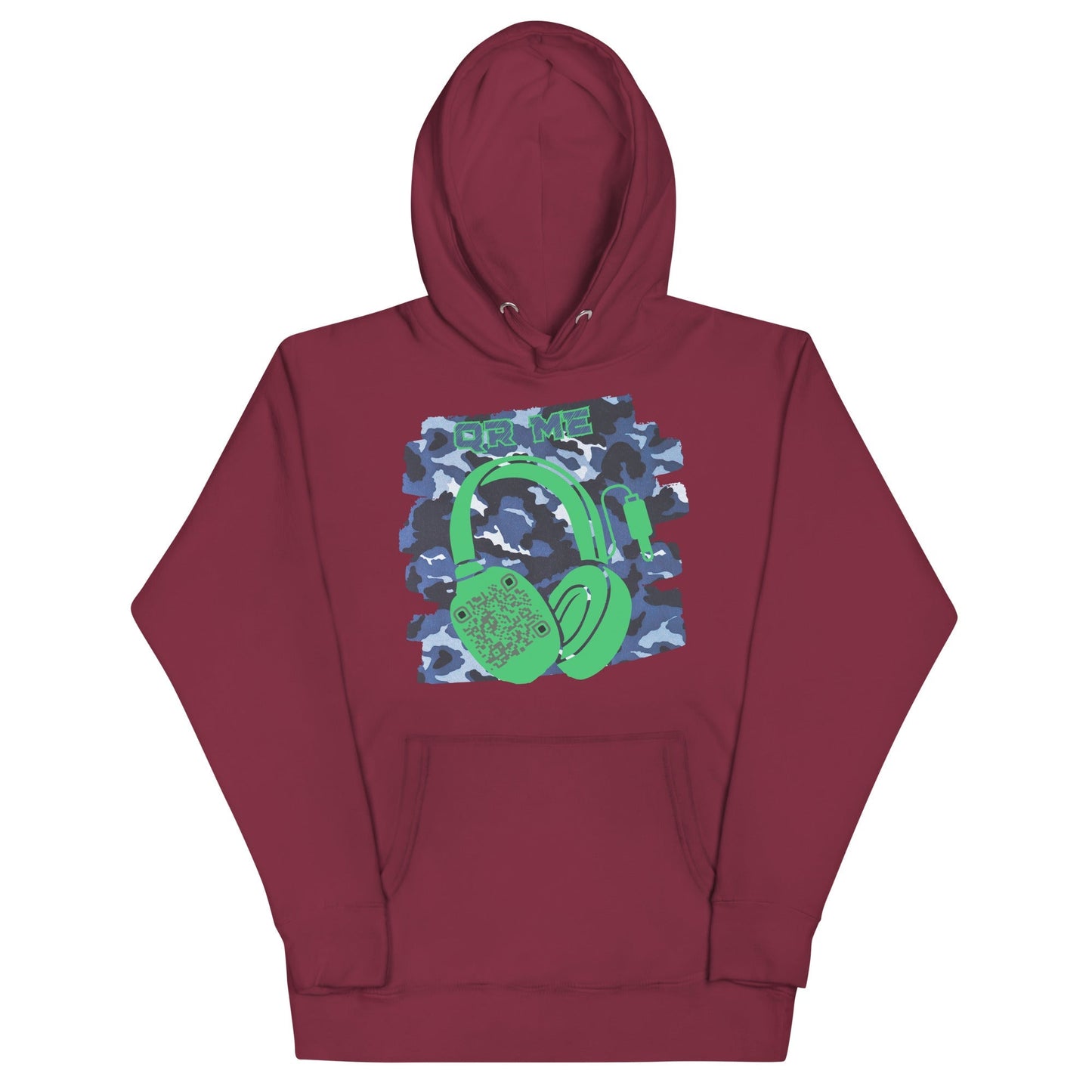 Personalized QR Code Blue Camo Hoodie β Blend In, Share Out