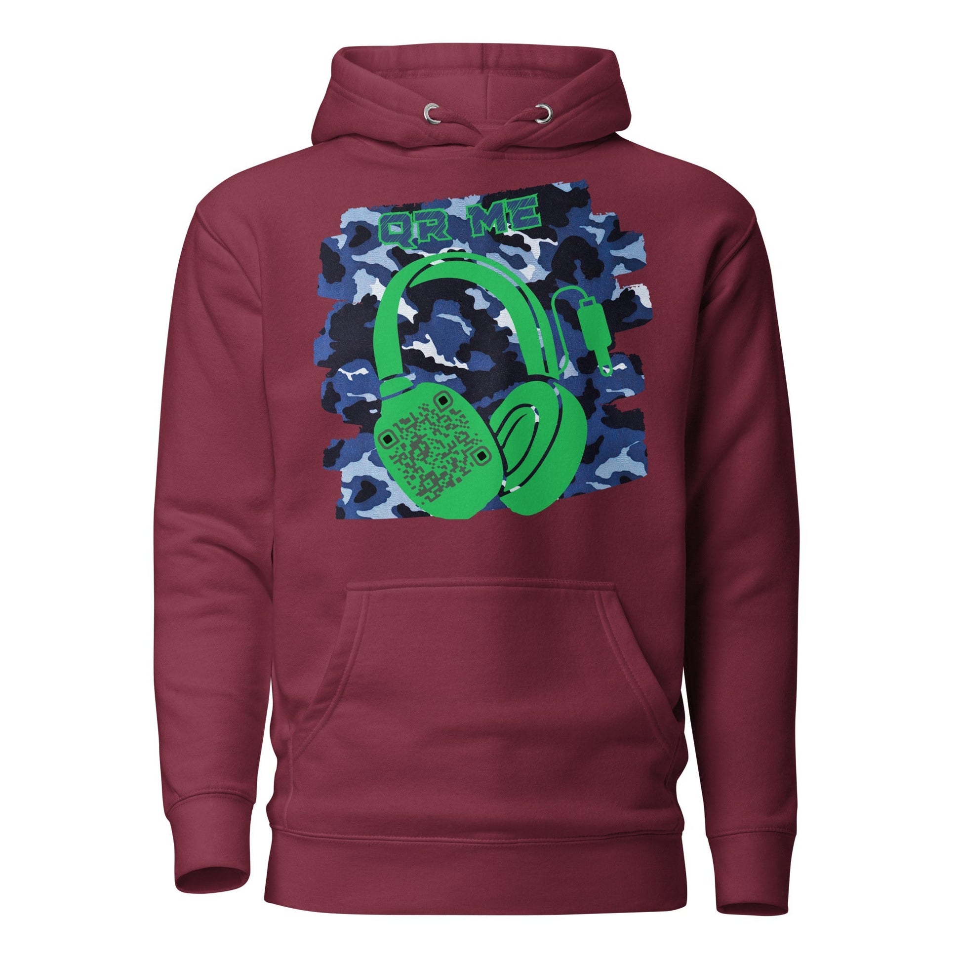 Personalized QR Code Blue Camo Hoodie β Blend In, Share Out