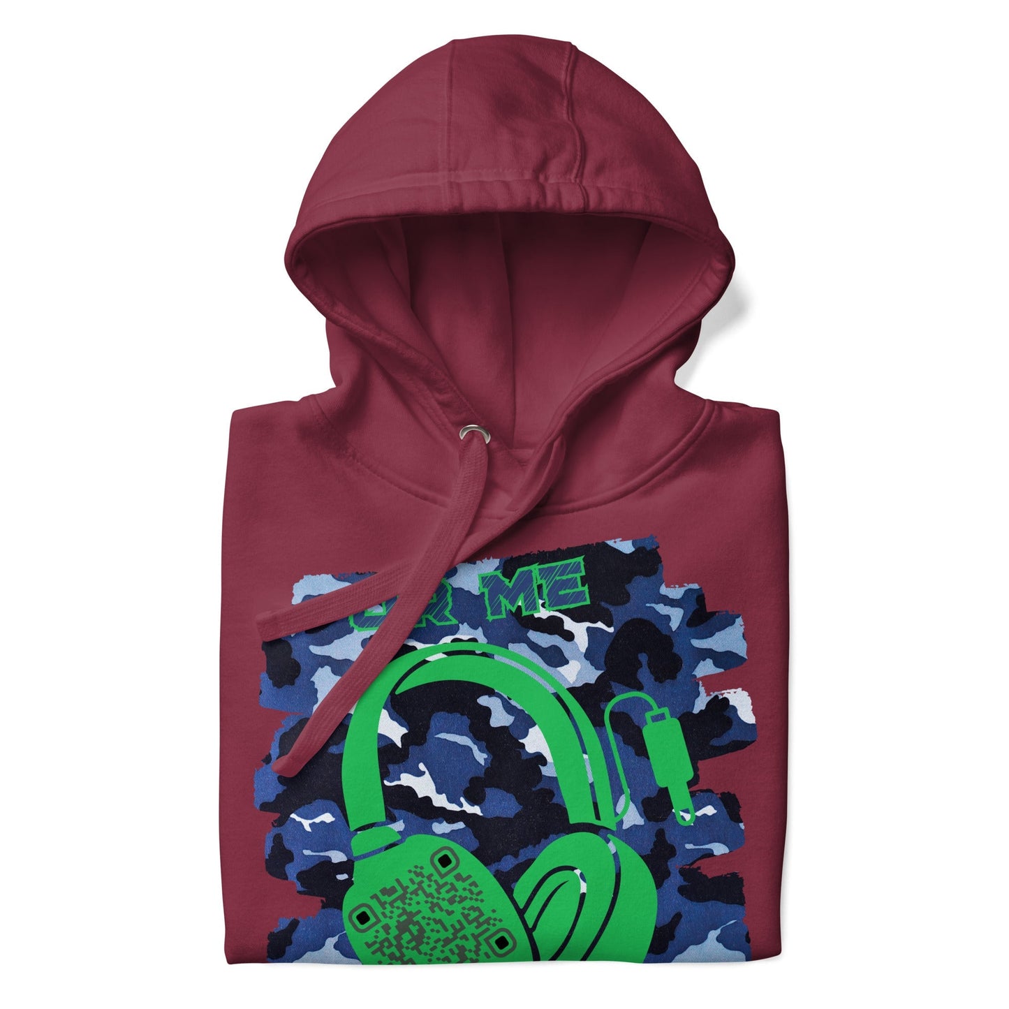Personalized QR Code Blue Camo Hoodie β Blend In, Share Out