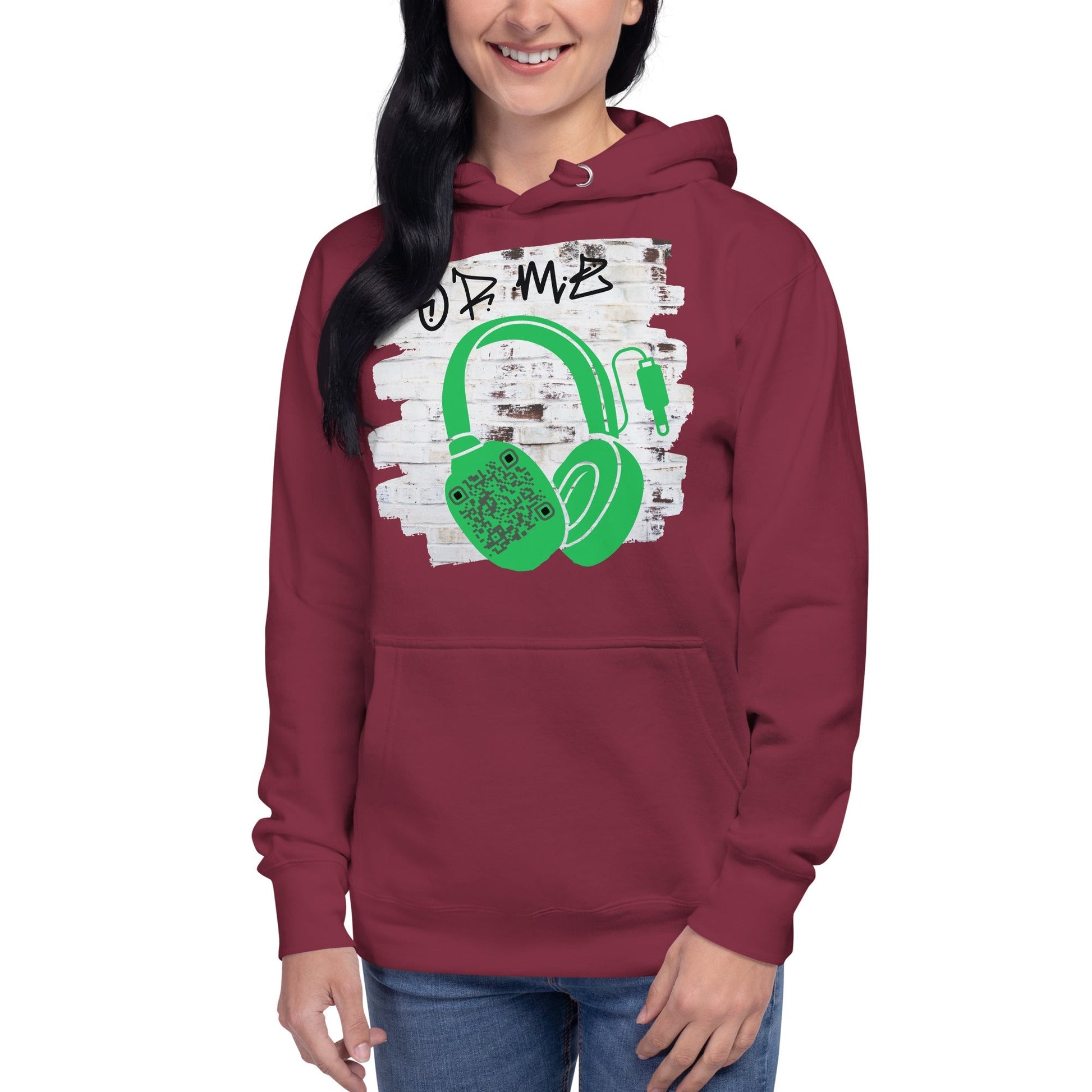 Personalized QR Code Graffiti Wall Hoodie β Share Your Music