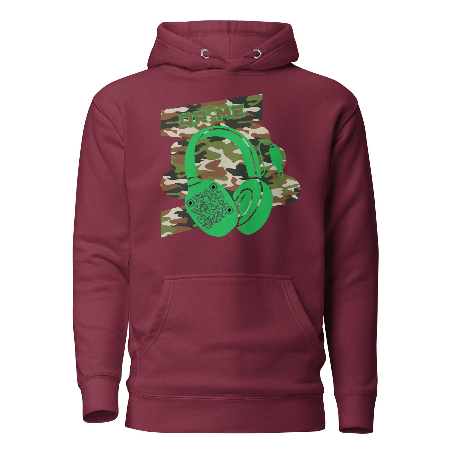Personalized QR Code Green Camo Hoodie β Blend In, Stand Out