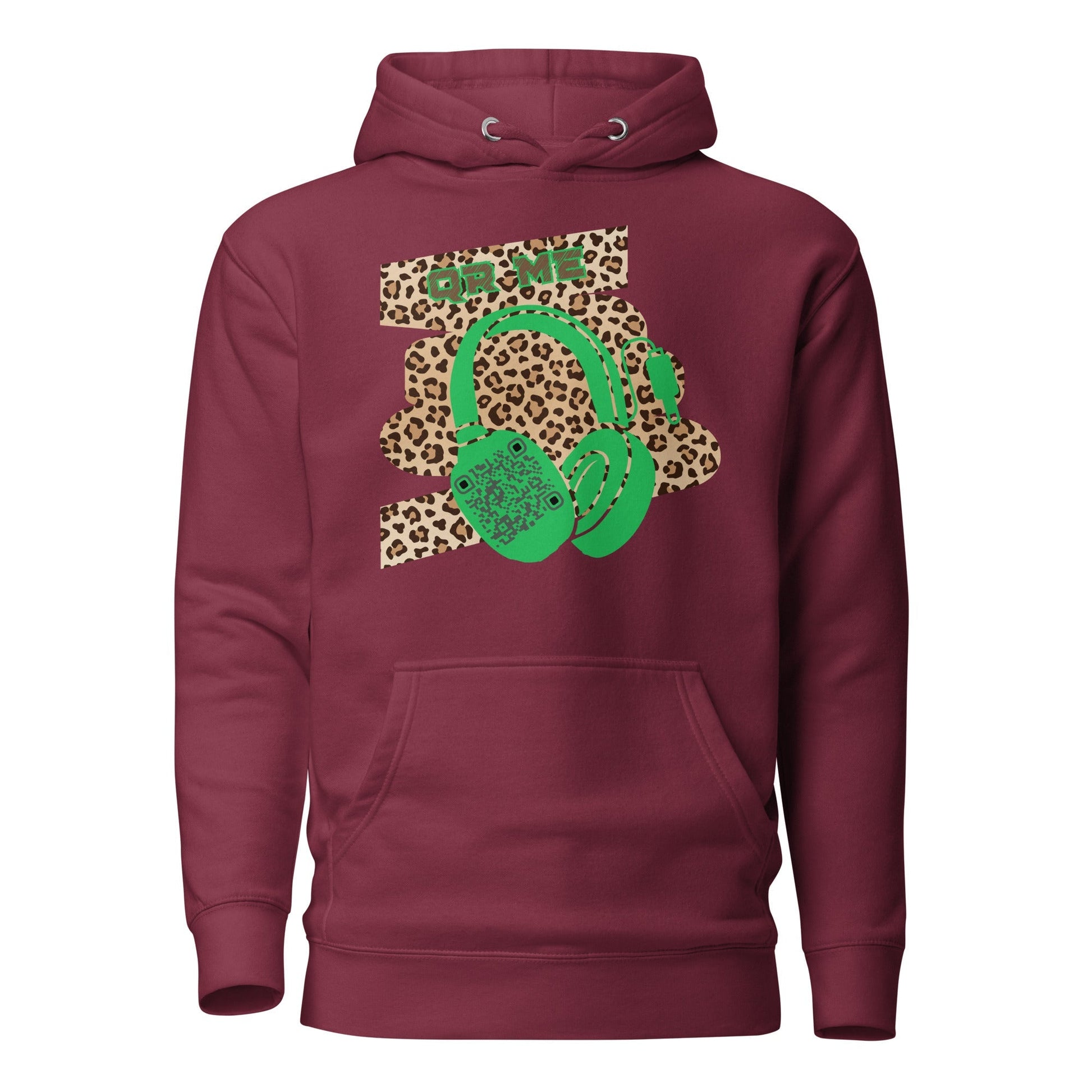 Custom QR Code Leopard Print Hoodie β Wild Style, Shared Tunes