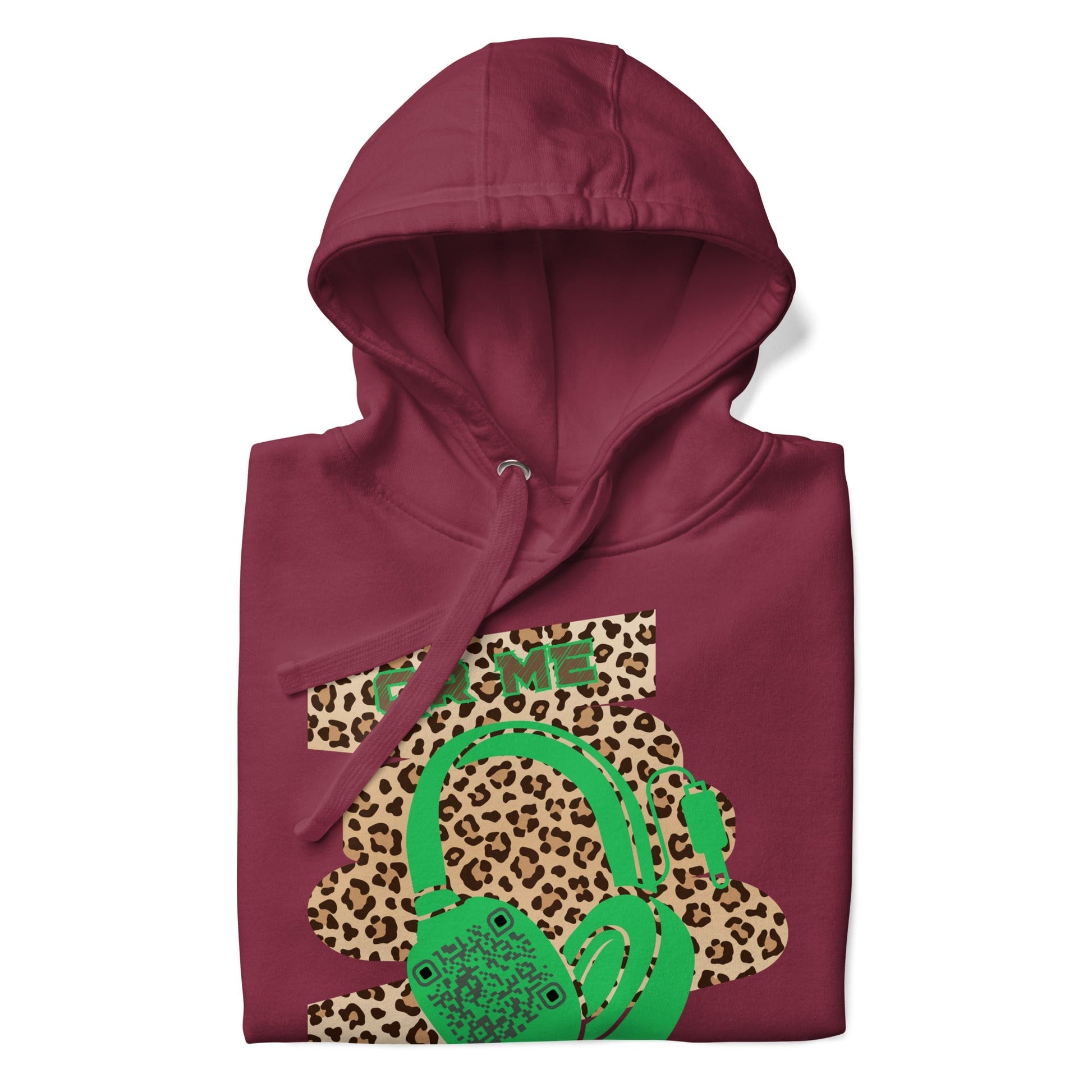 Custom QR Code Leopard Print Hoodie β Wild Style, Shared Tunes
