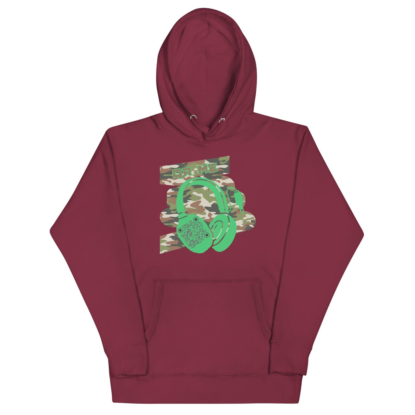 Personalized QR Code Green Camo Hoodie β Blend In, Stand Out