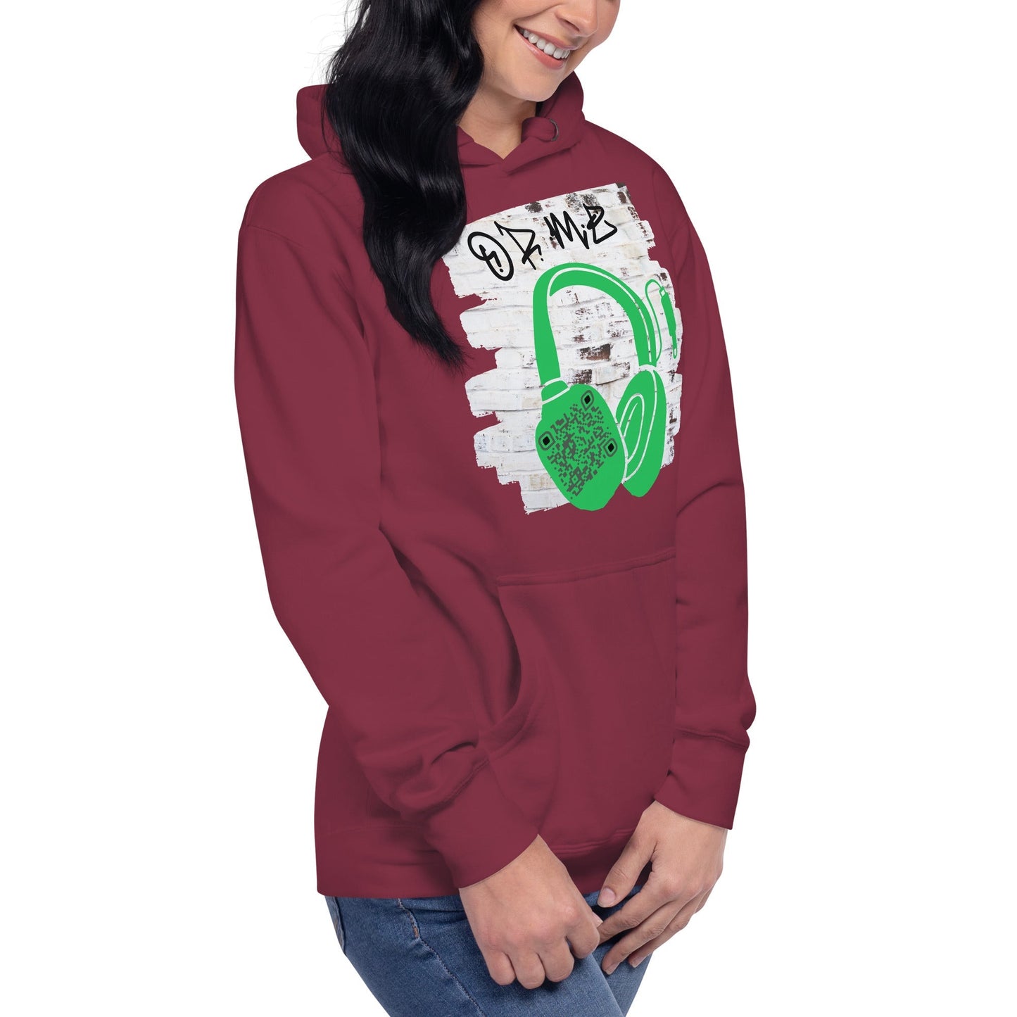 Personalized QR Code Graffiti Wall Hoodie β Share Your Music