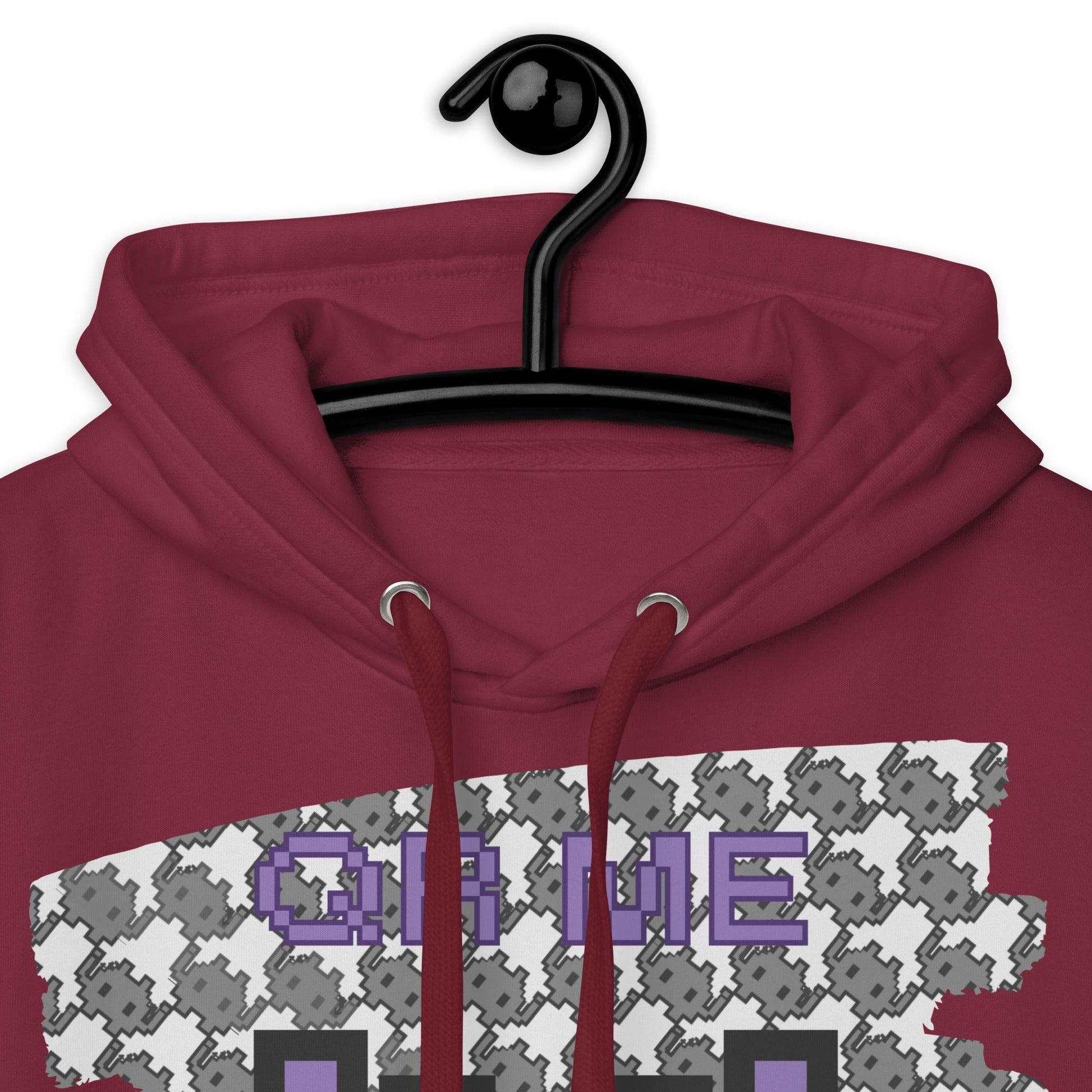 Monochrome Alien Emoji QR Code Hoodie β Share Your Stats
