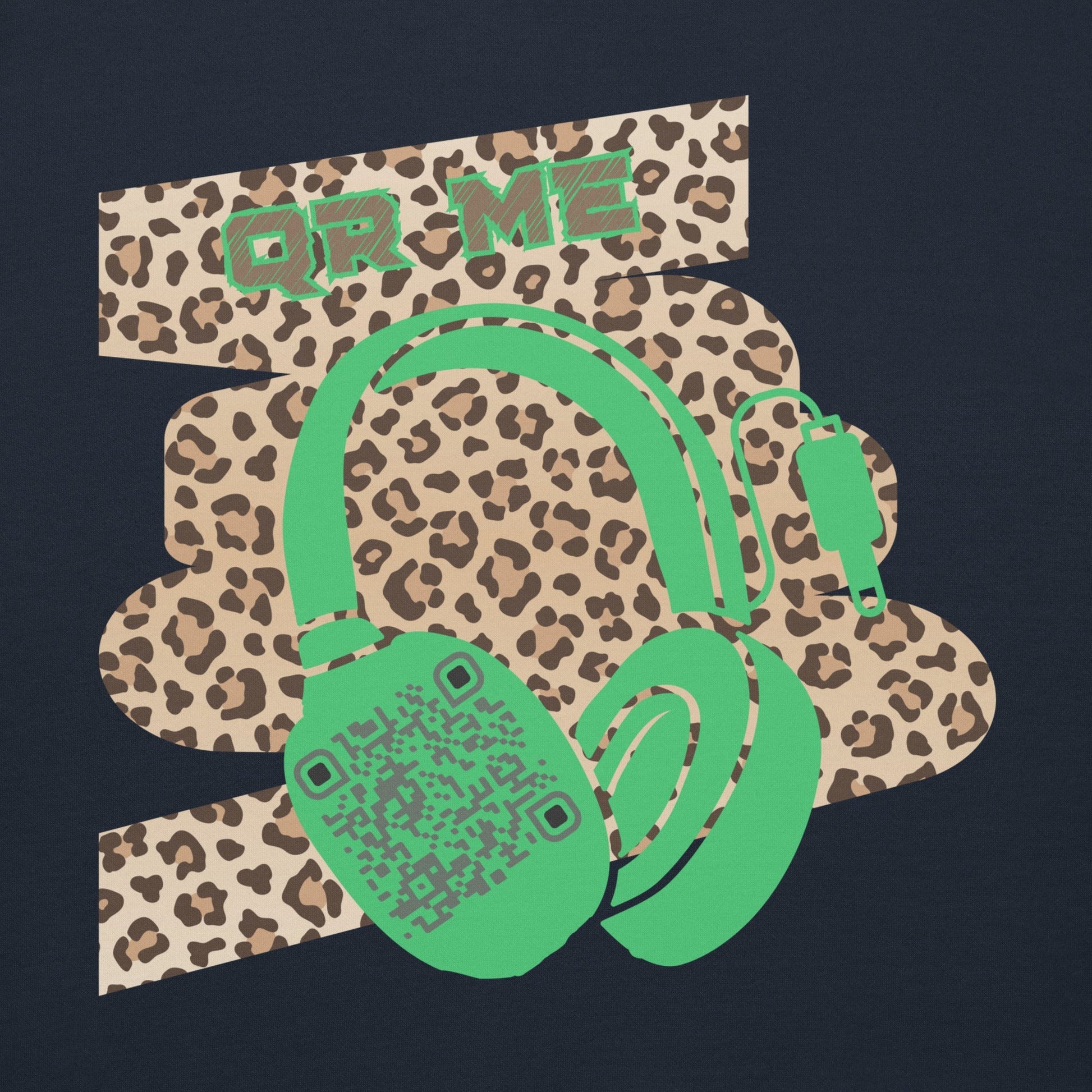 Custom QR Code Leopard Print Hoodie β Wild Style, Shared Tunes