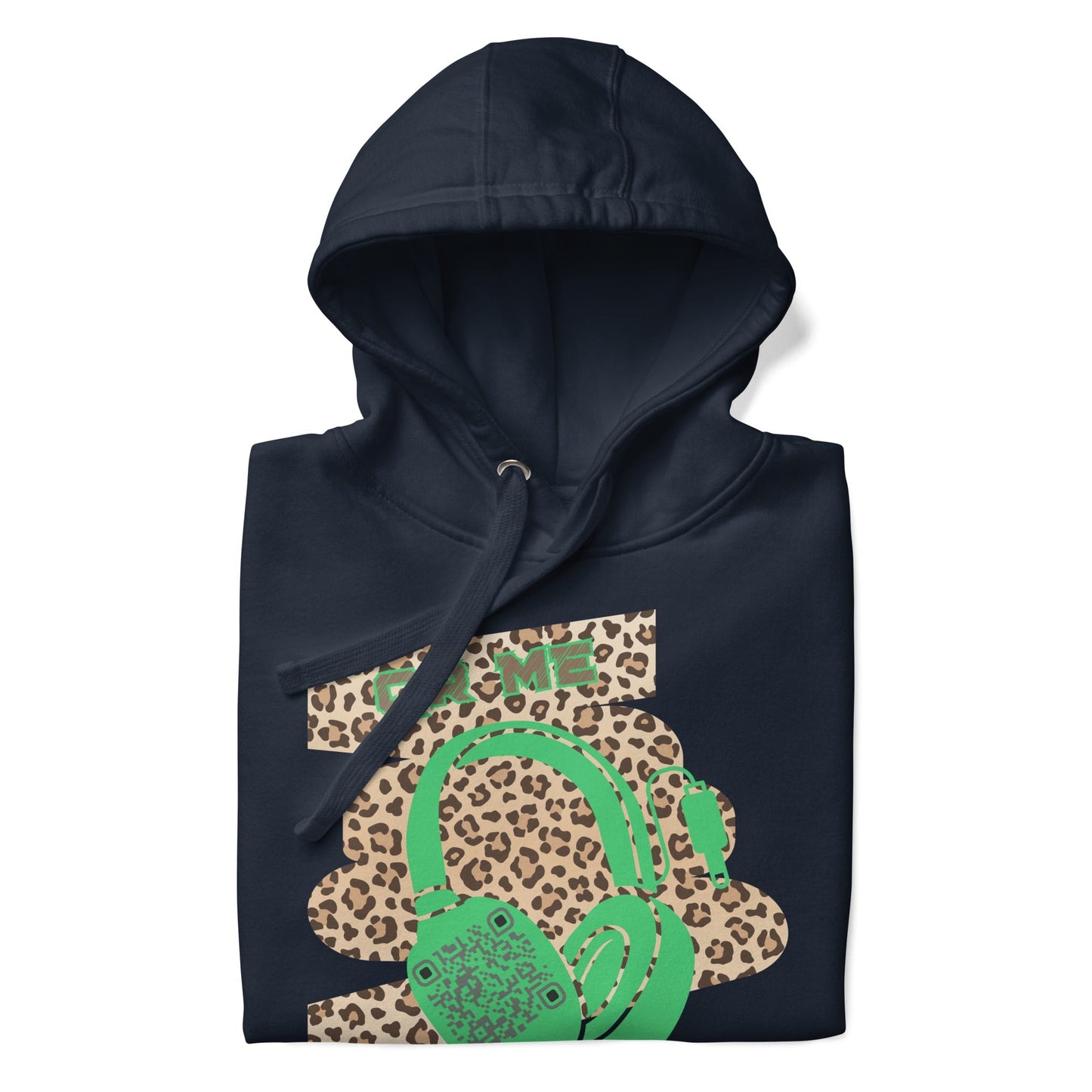 Custom QR Code Leopard Print Hoodie β Wild Style, Shared Tunes