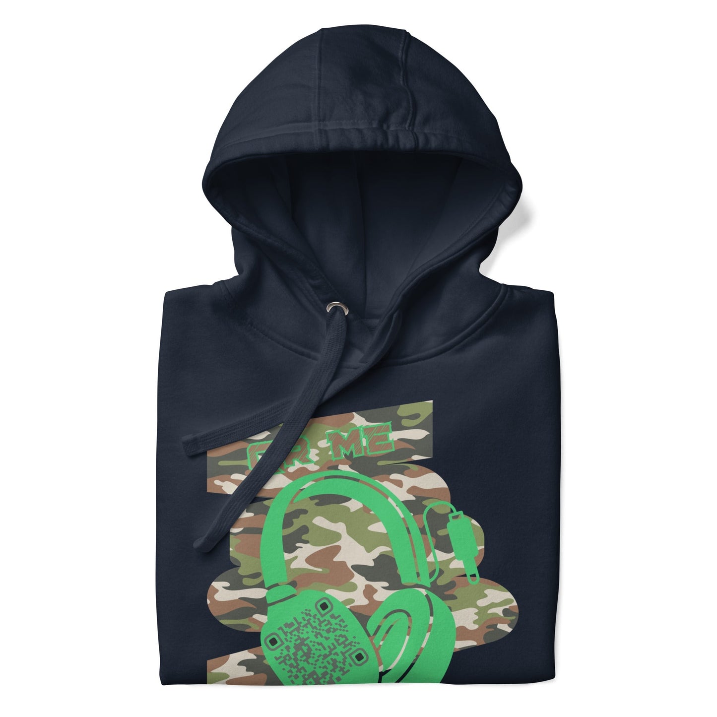Personalized QR Code Green Camo Hoodie β Blend In, Stand Out