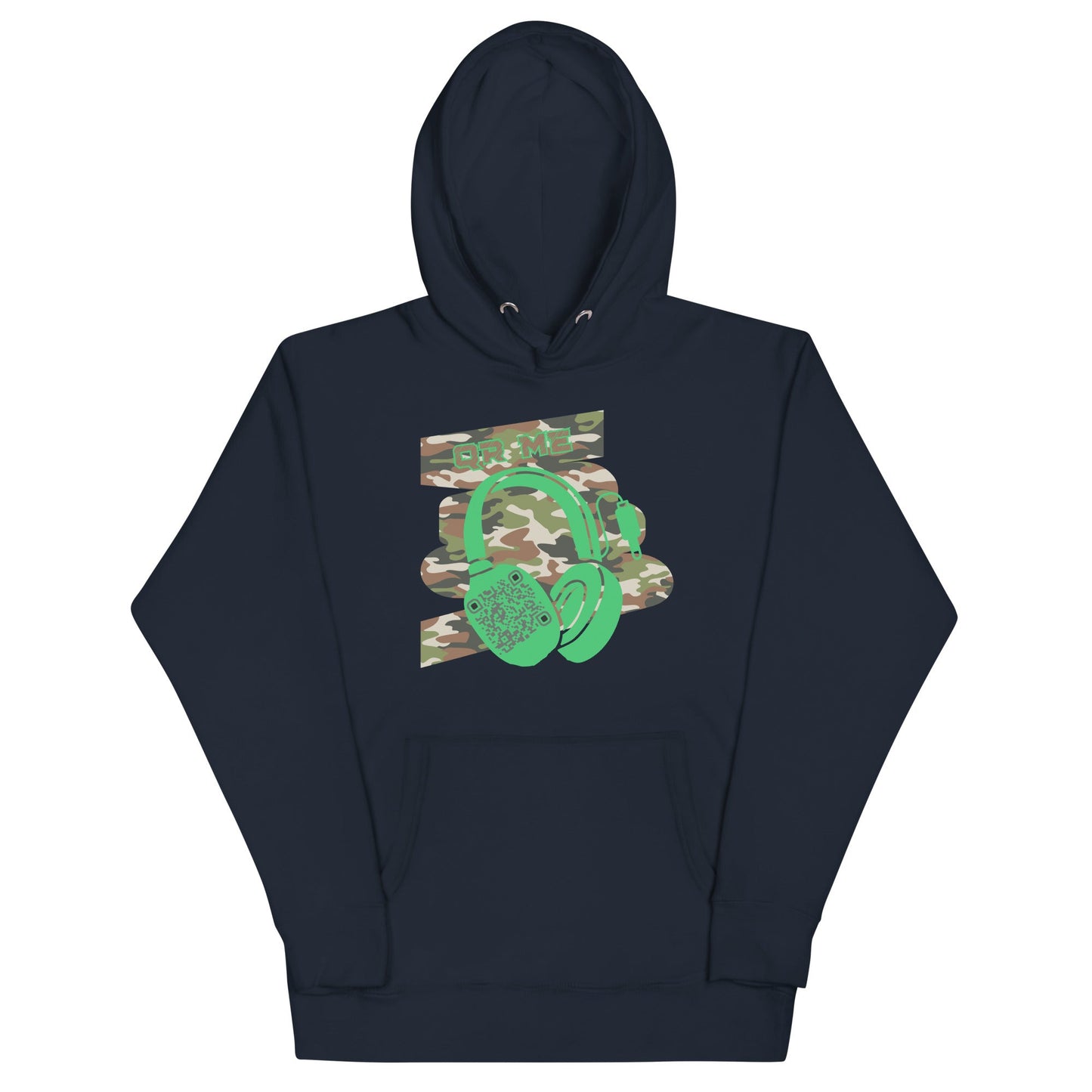 Personalized QR Code Green Camo Hoodie β Blend In, Stand Out
