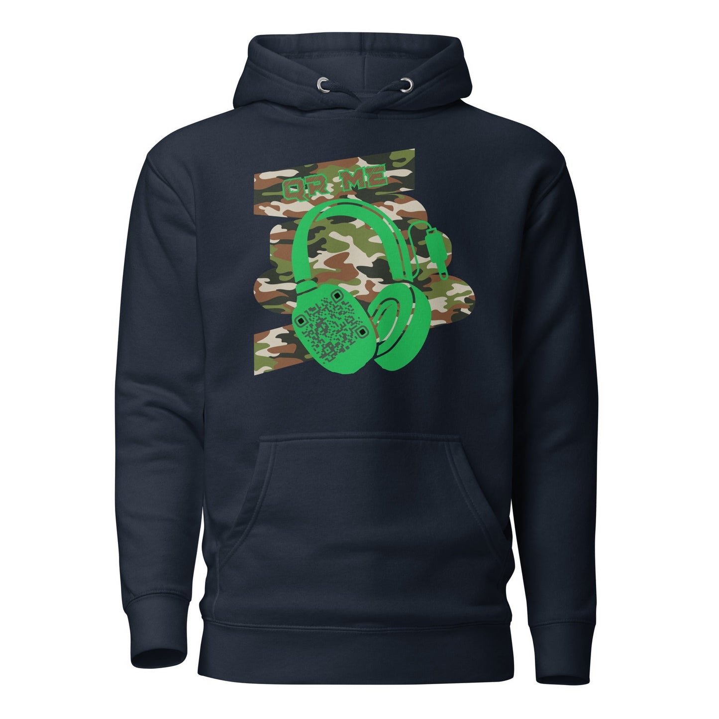 Personalized QR Code Green Camo Hoodie β Blend In, Stand Out