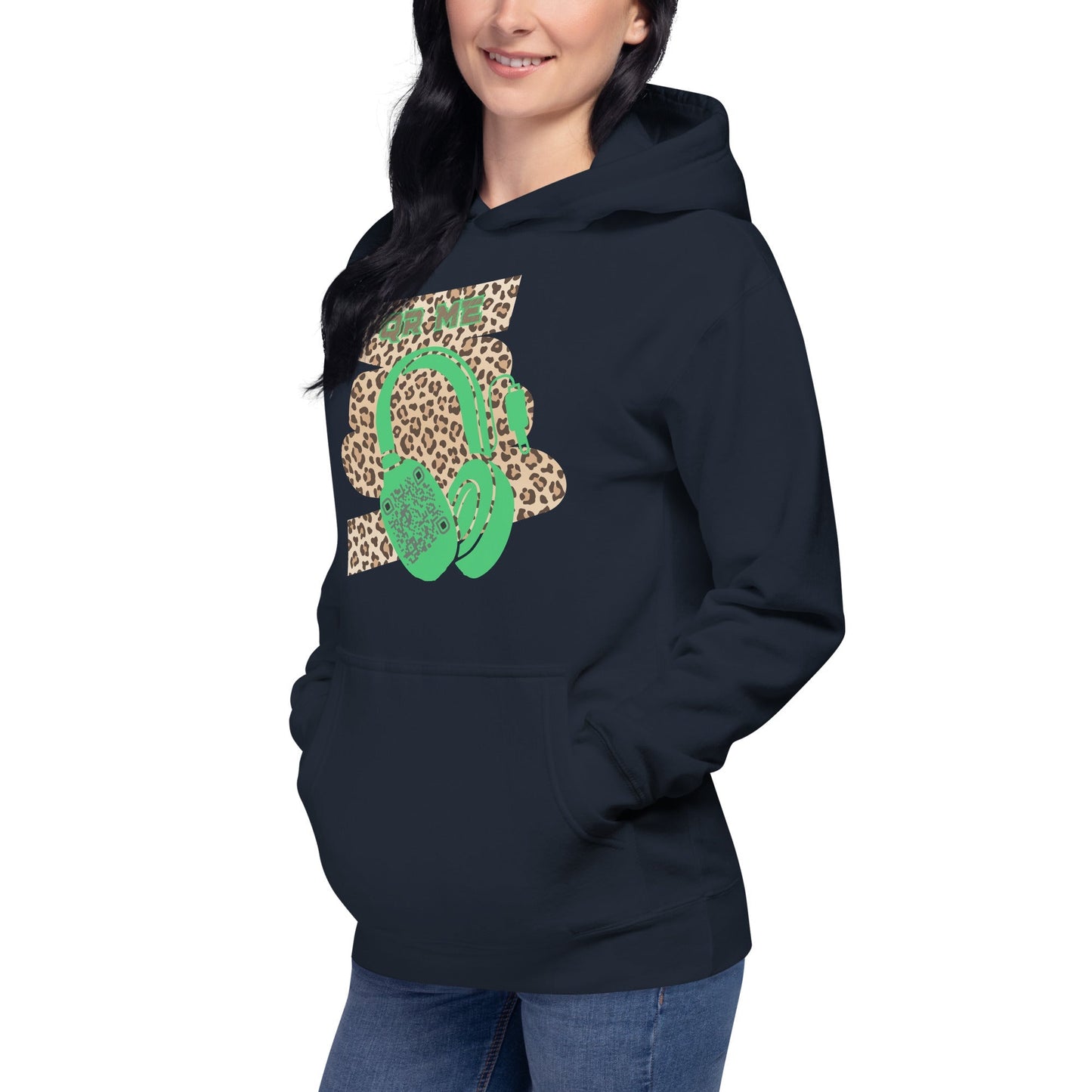 Custom QR Code Leopard Print Hoodie β Wild Style, Shared Tunes