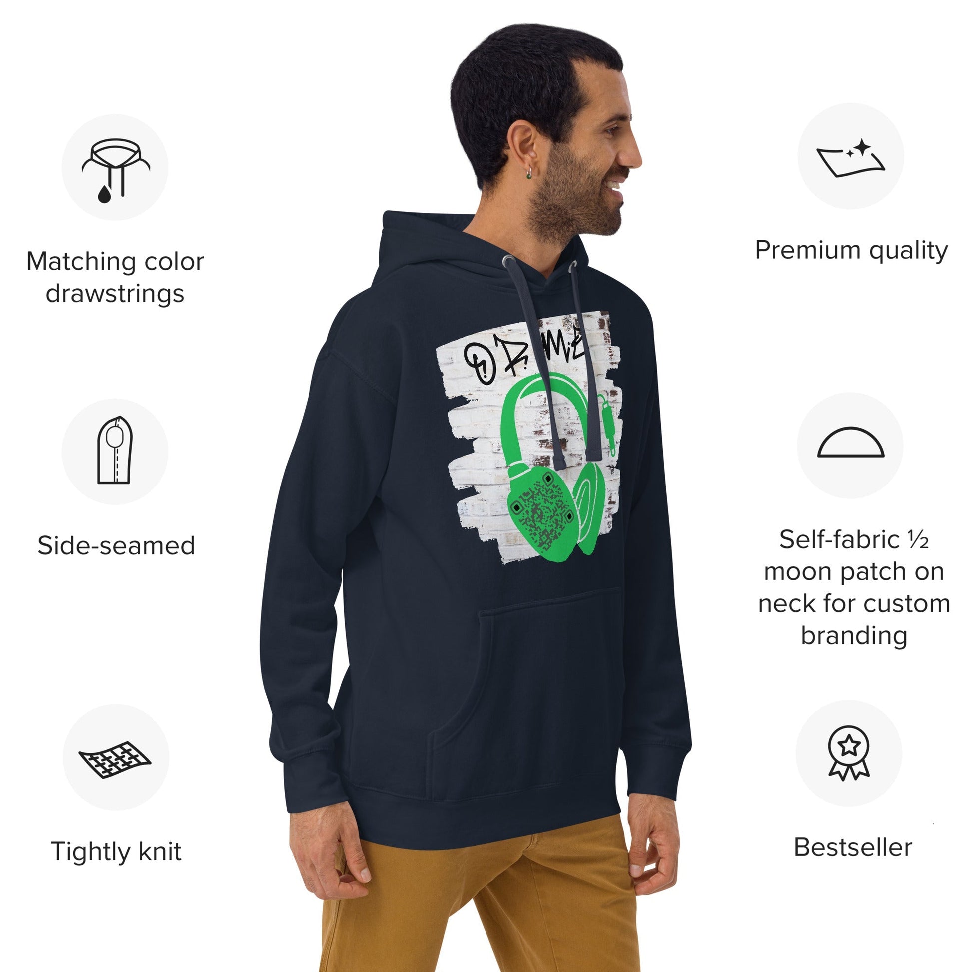Personalized QR Code Graffiti Wall Hoodie β Share Your Music